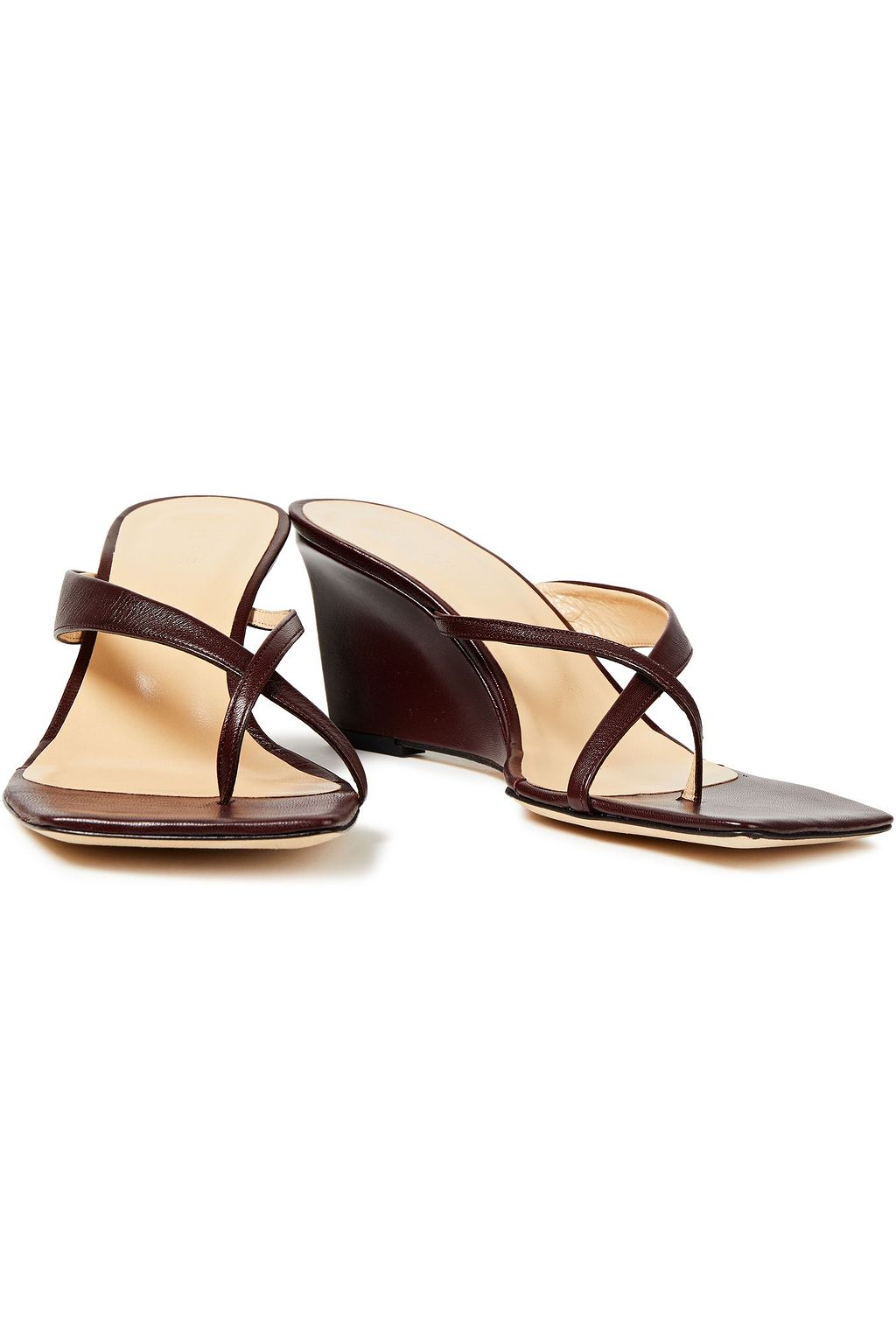 BY FAR Theresa grosgrain wedge mules
