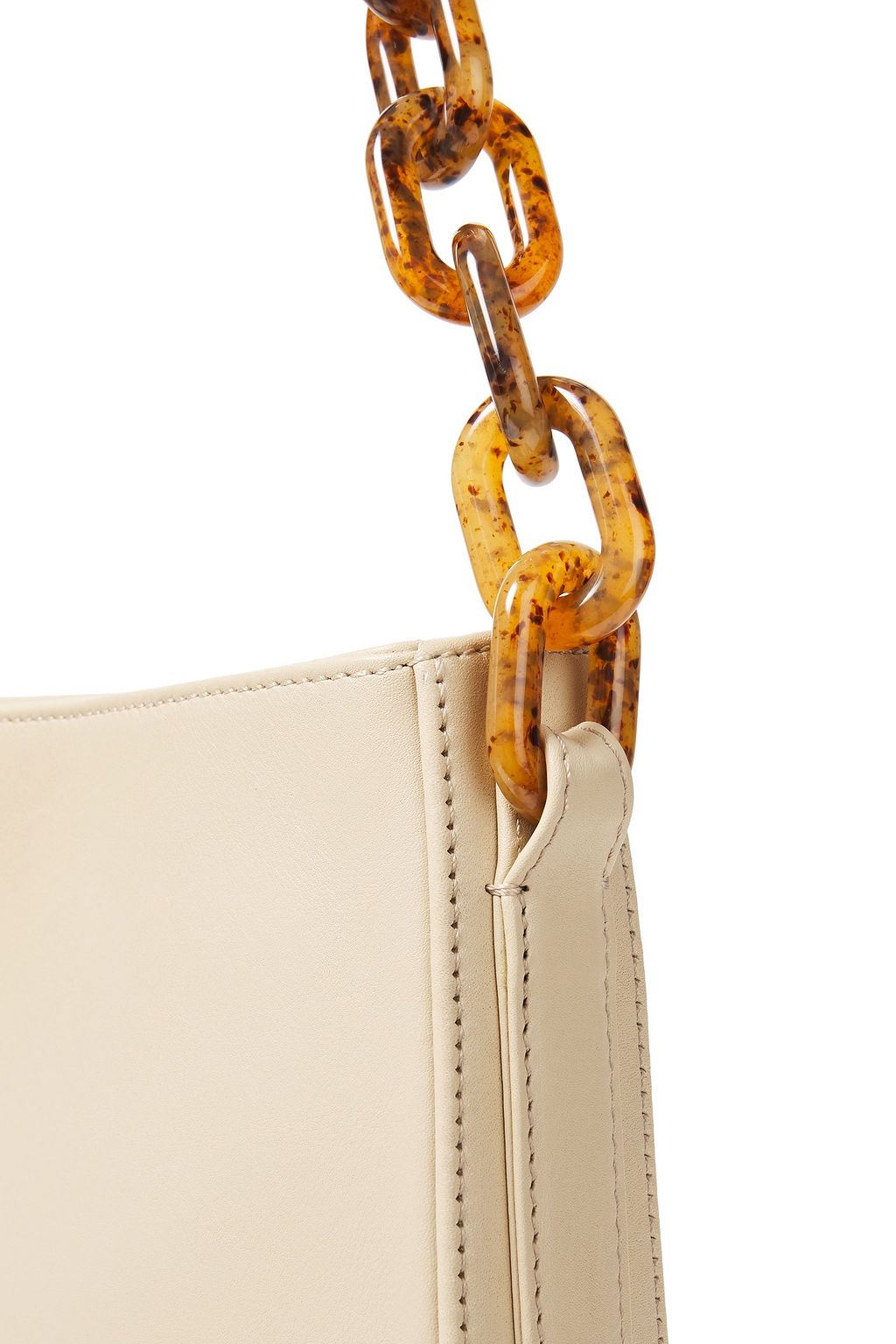 BY FAR Resin-trimmed leather shoulder bag
