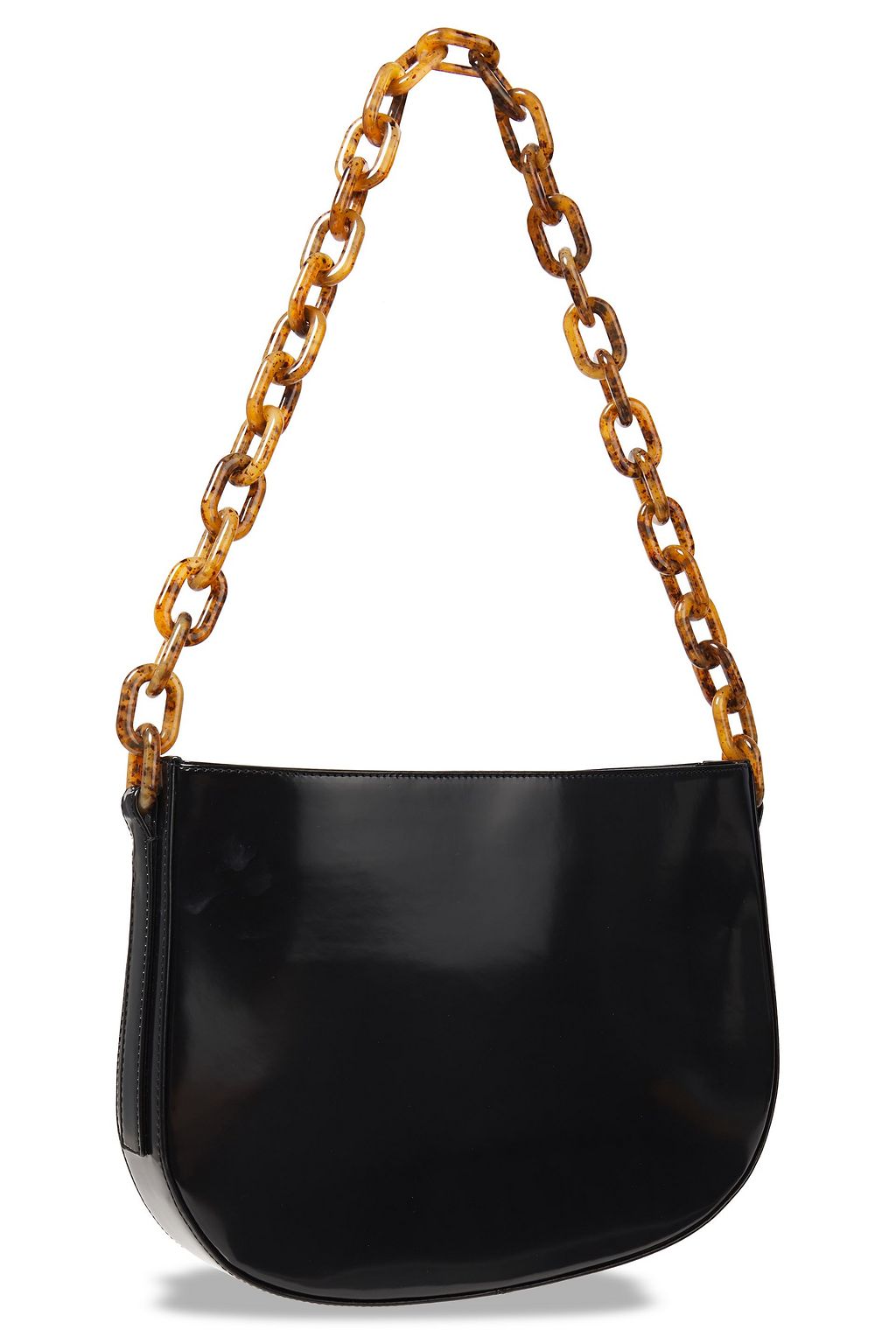 BY FAR Pelle glossed-leather shoulder bag