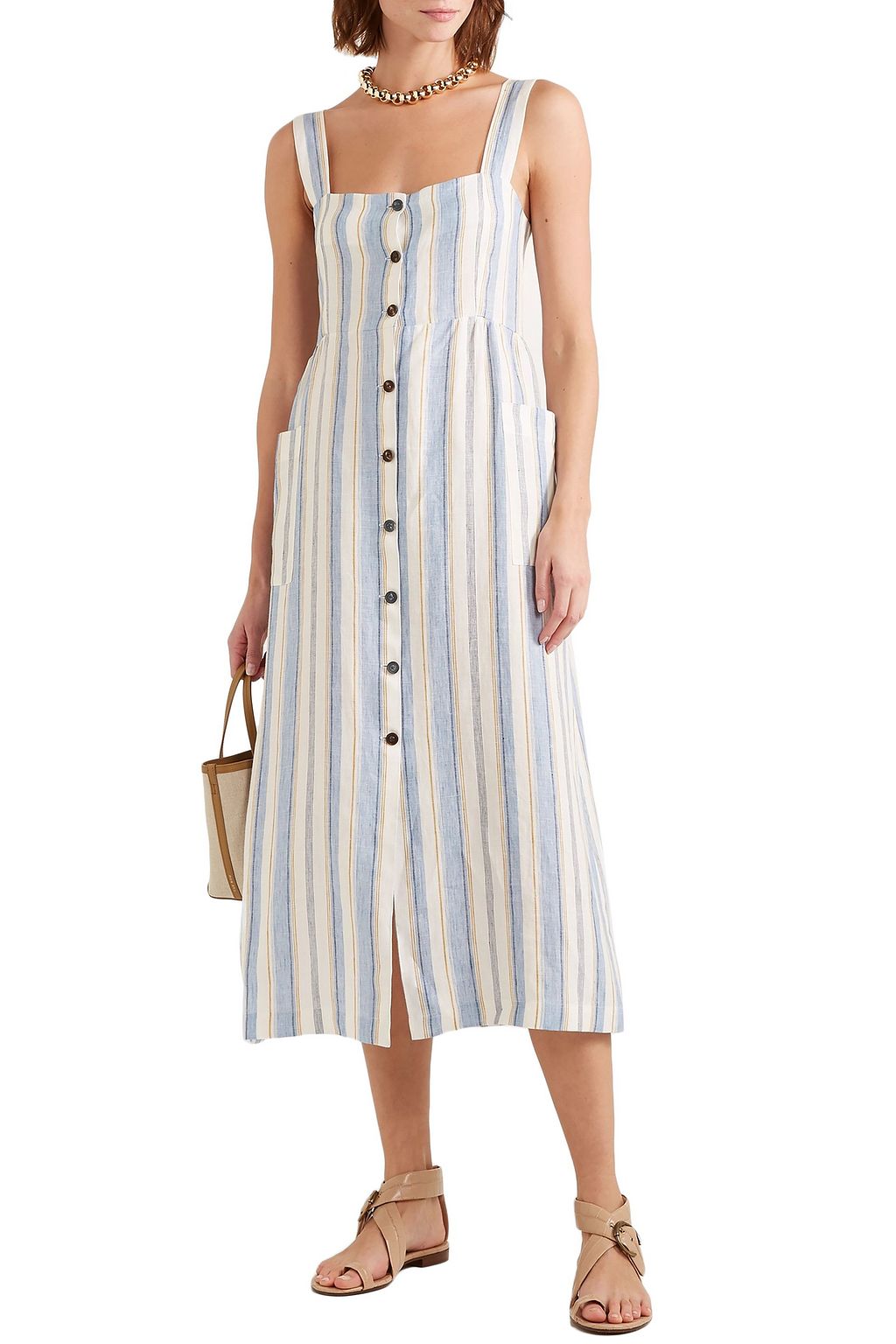 striped linen dress