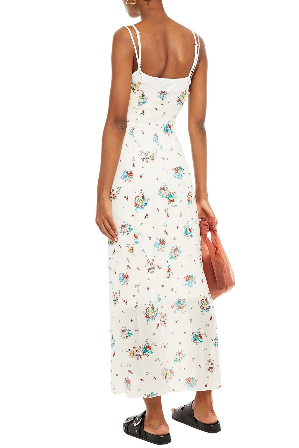 RABANNE Floral-print stretch-jersey maxi slip dress