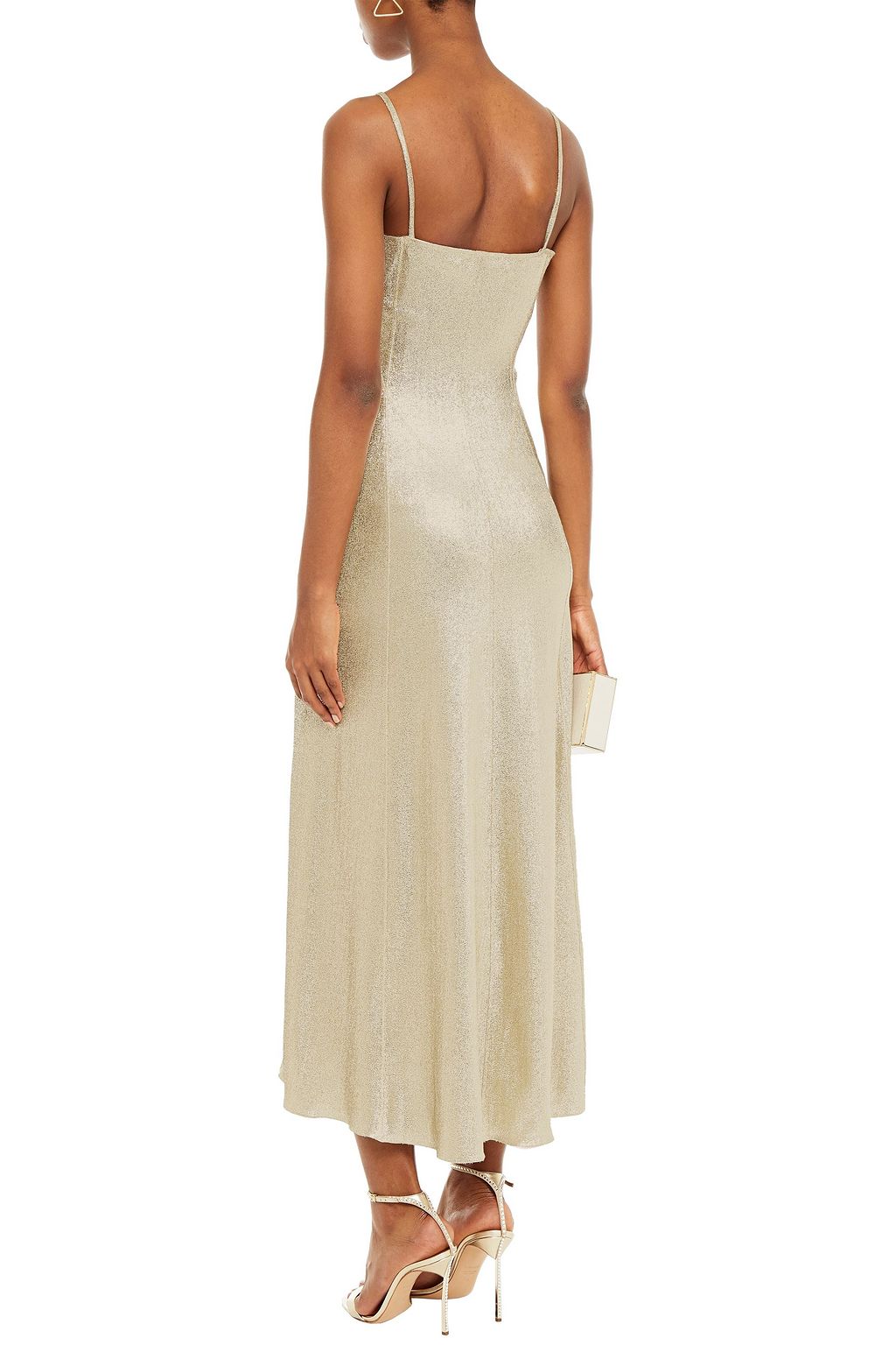 RABANNE Metallic stretch-jersey maxi dress