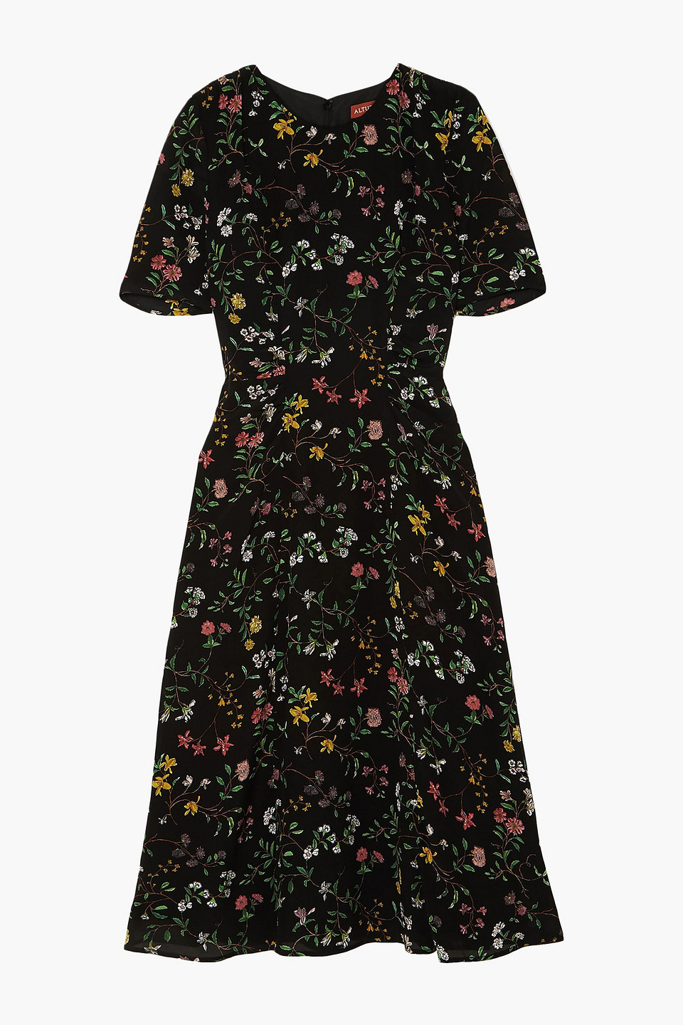 Altuzarra Woman Sylvia Floral-print Silk Crepe De Chine Midi Dress Black Size 34