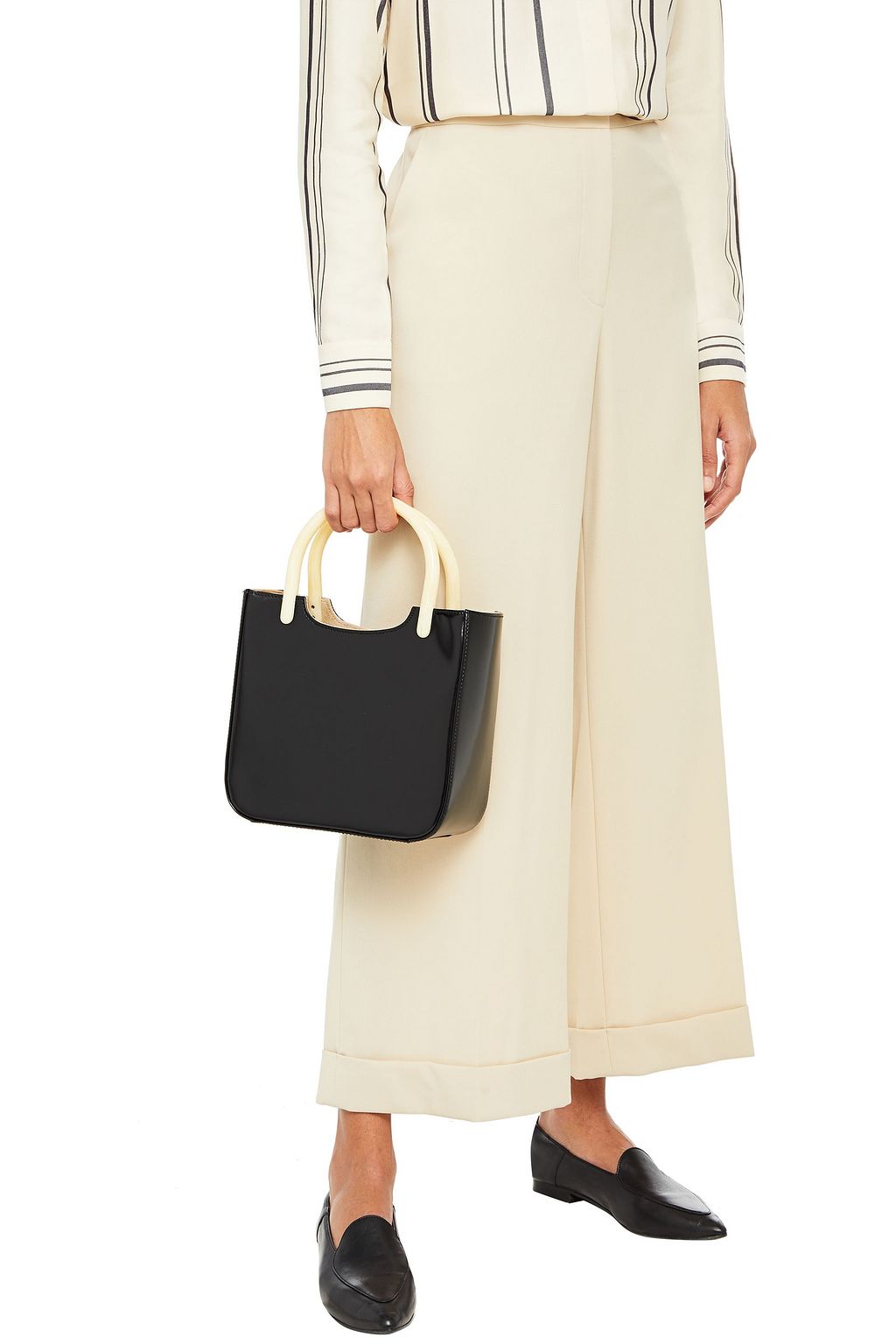 BY FAR Eric glossed-leather tote