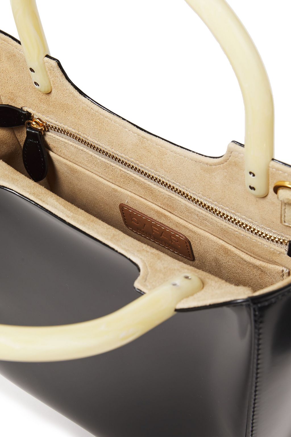 BY FAR Eric glossed-leather tote
