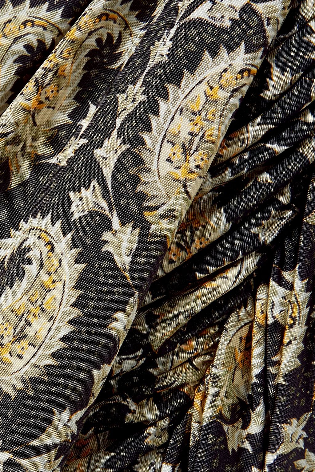 ALTUZARRA Ruched draped paisley-print stretch-jersey skirt