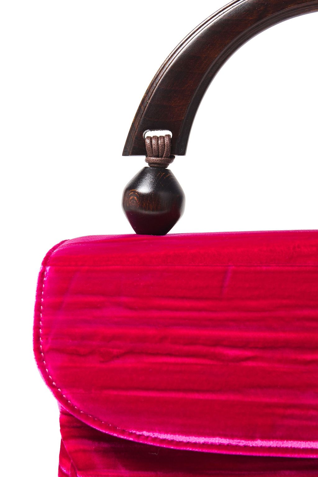 BY FAR Wood and velvet tote