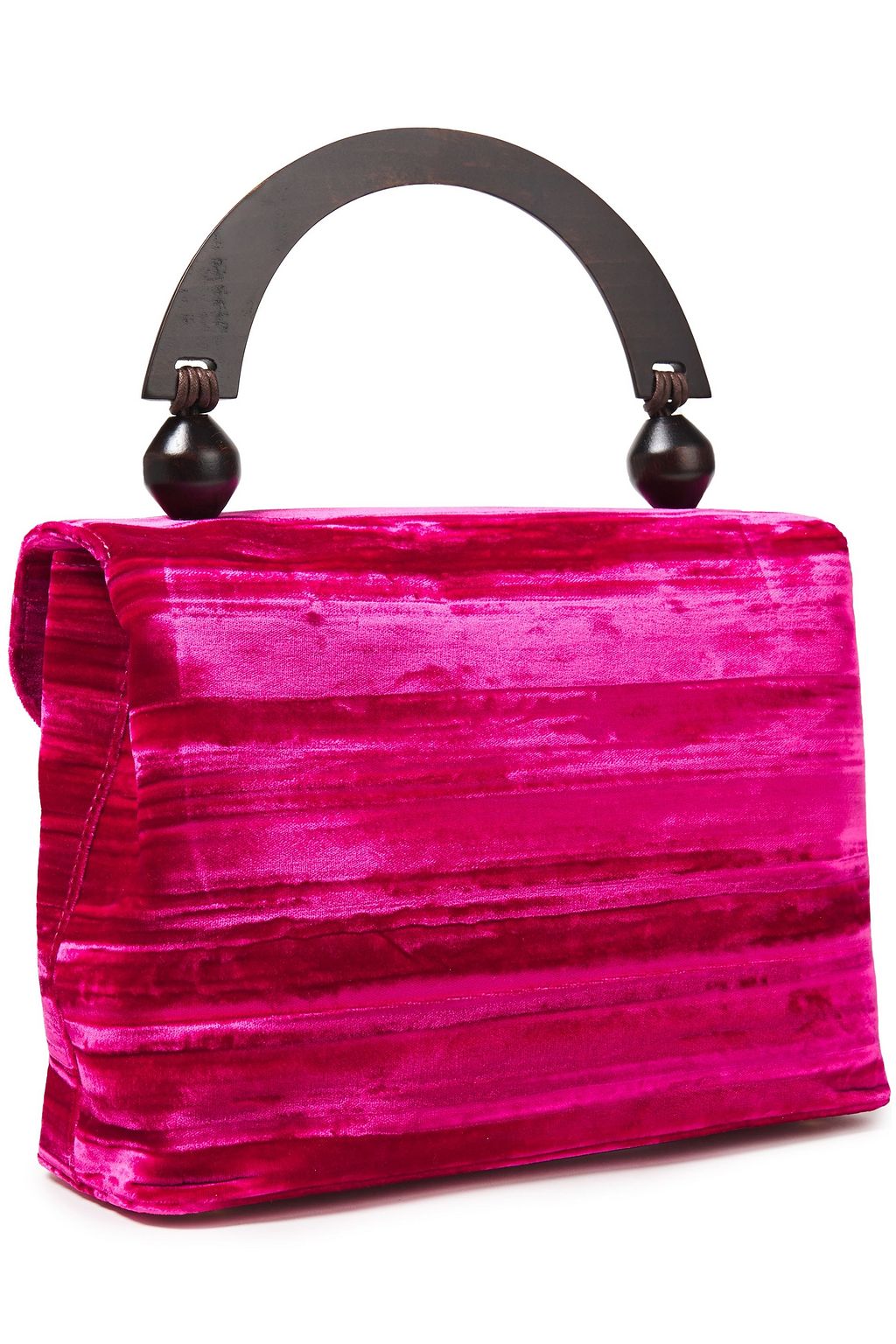 BY FAR Wood and velvet tote