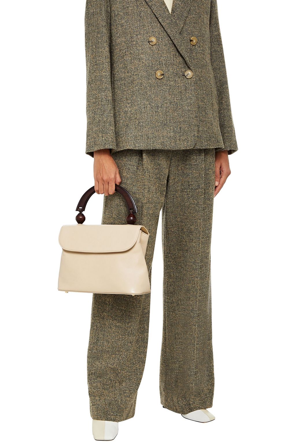 BY FAR Wood and leather tote