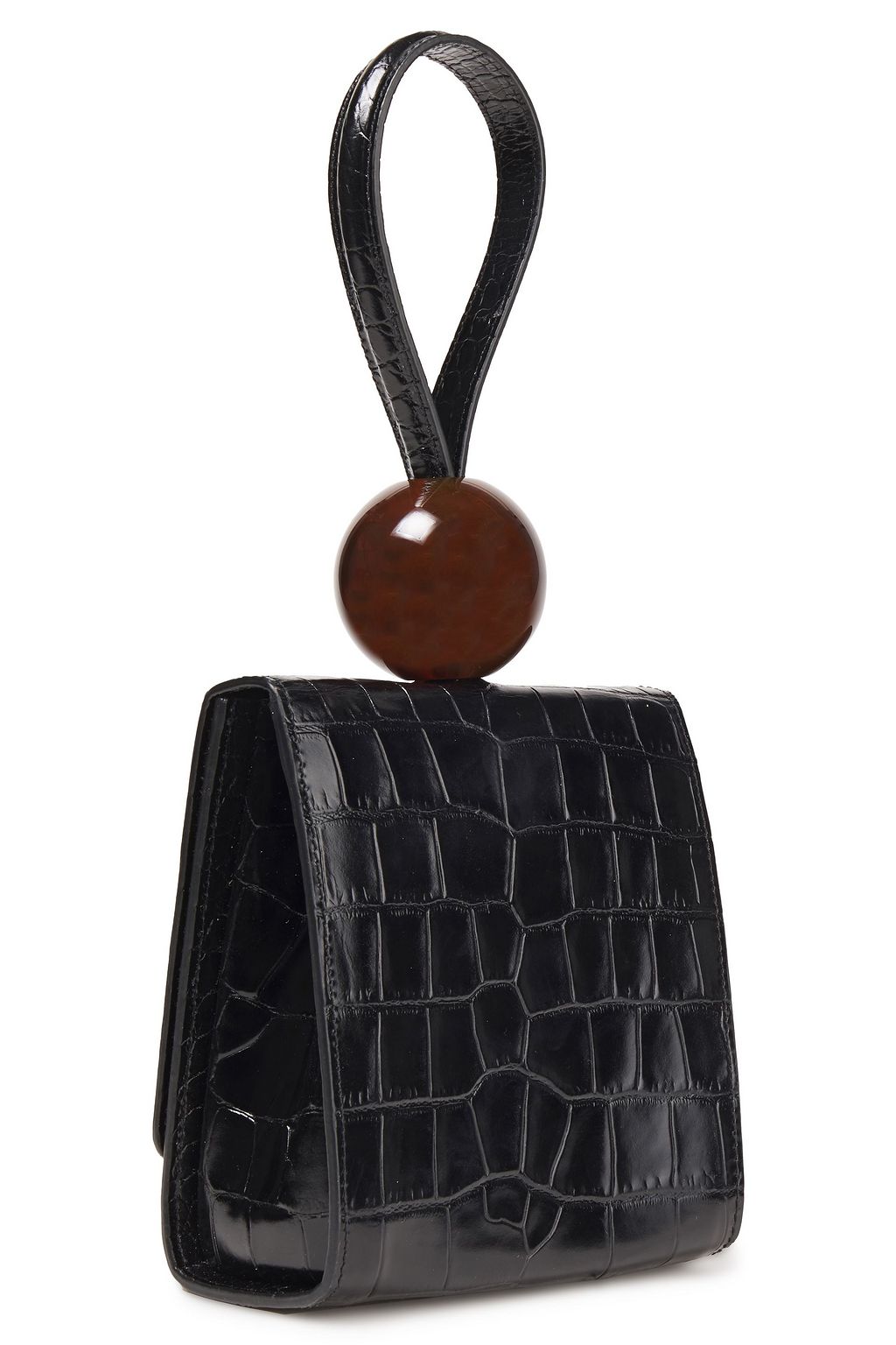 BY FAR Ball croc-effect leather tote