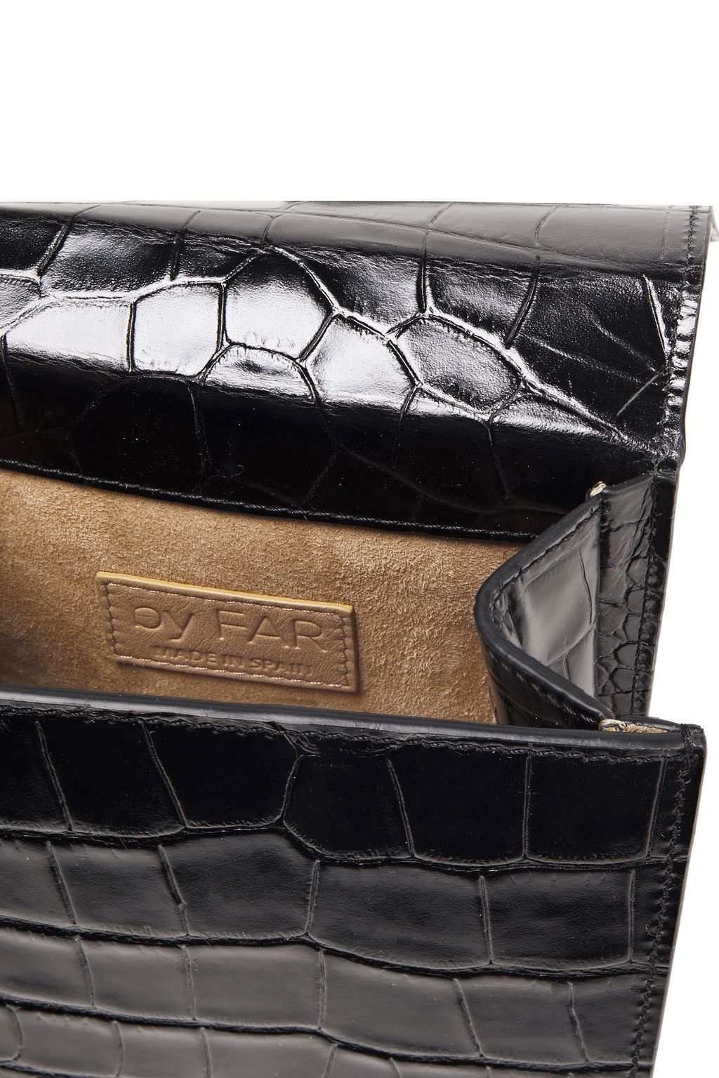 BY FAR Ball croc-effect leather tote