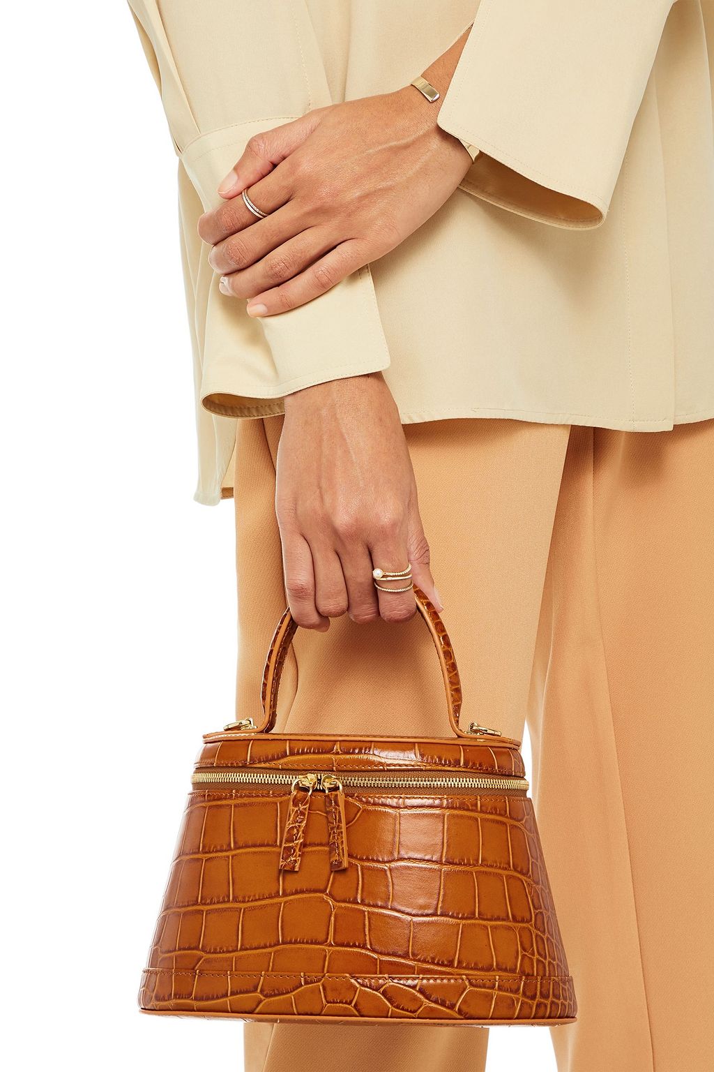 BY FAR Annie croc-effect leather tote