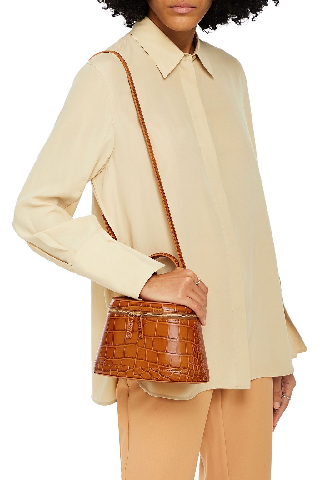 BY FAR Annie croc-effect leather tote