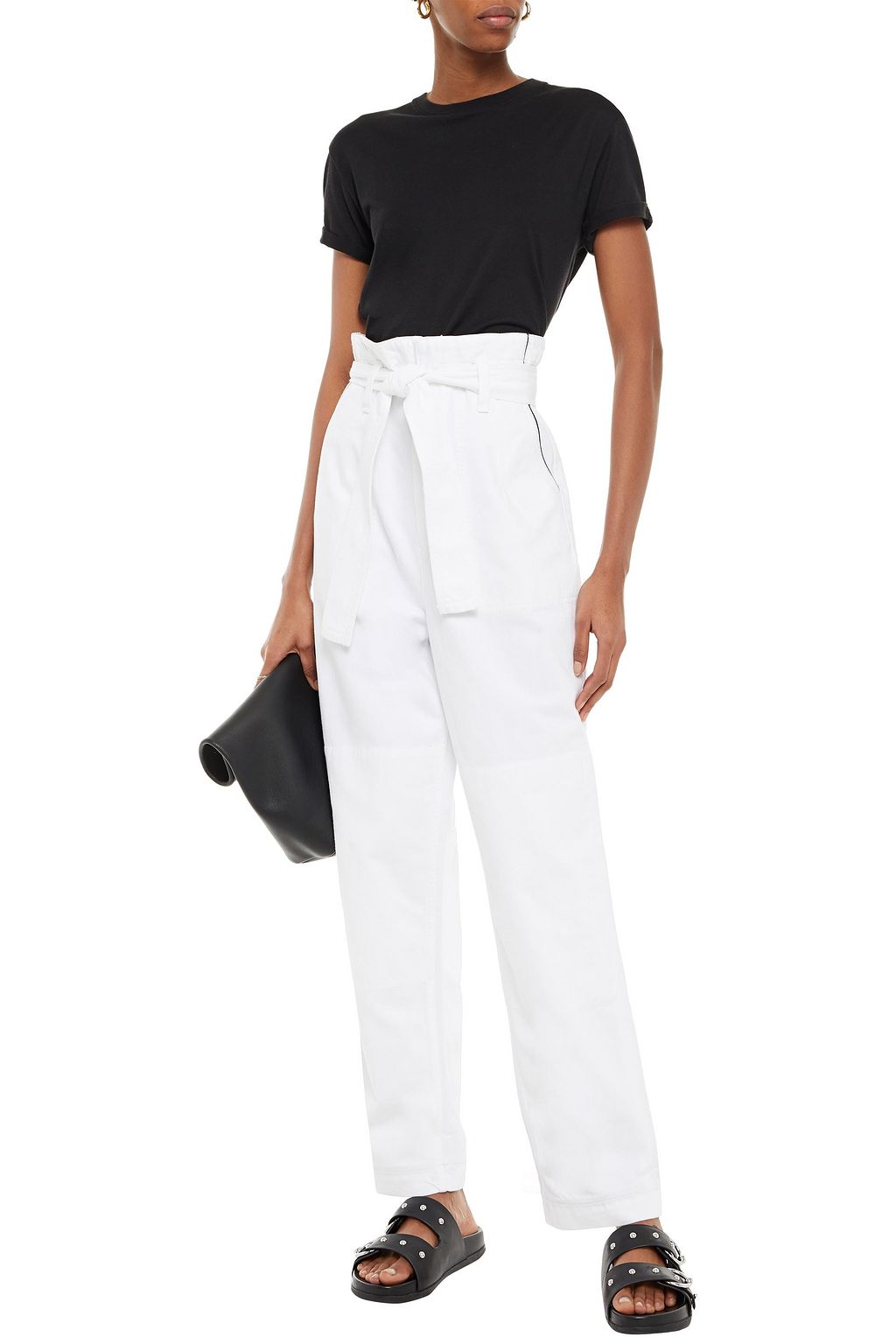 RAG & BONE Belted high-rise straight-leg jeans