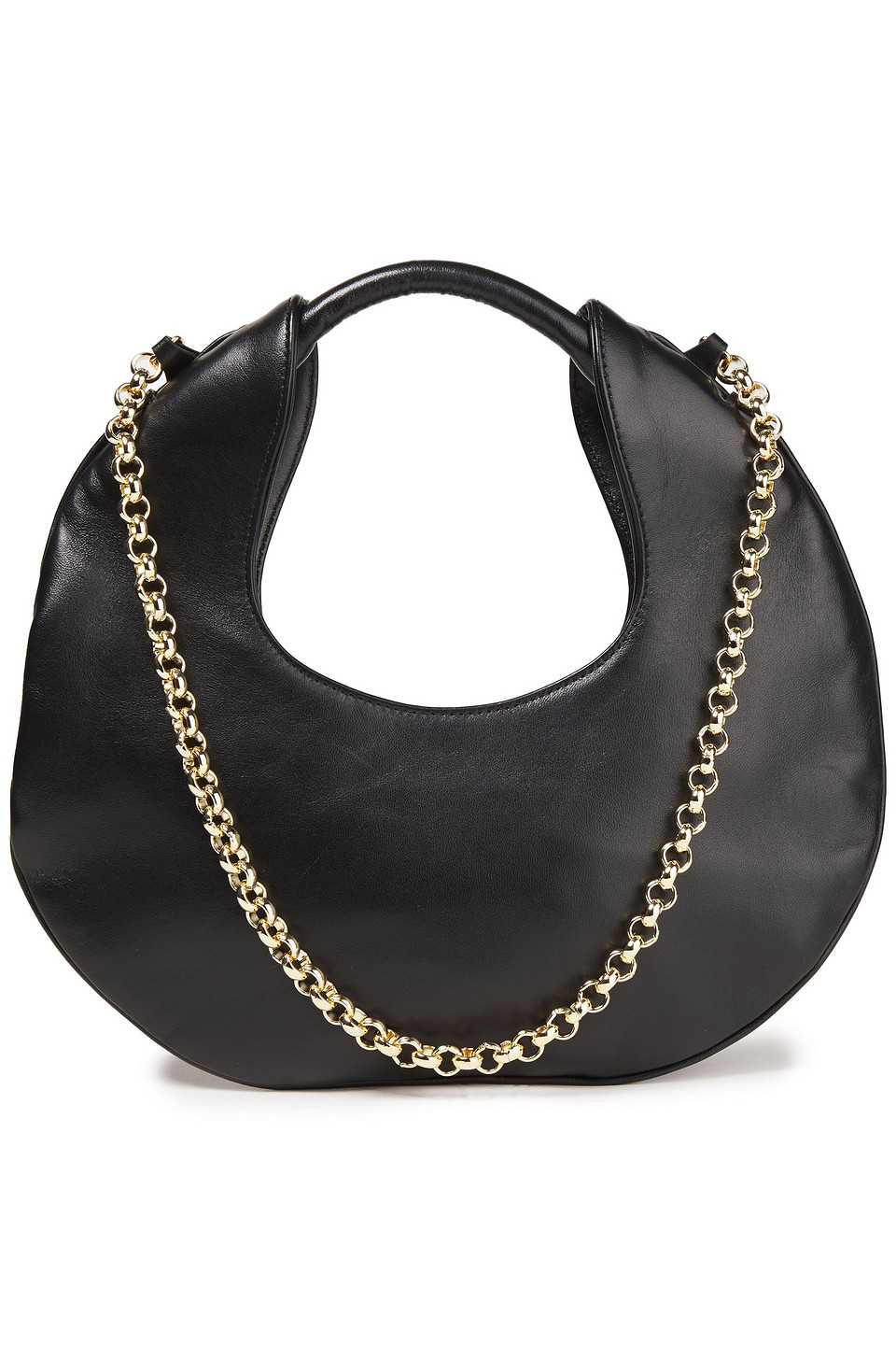 Lune Chain-trimmed Leather Shoulder Bag