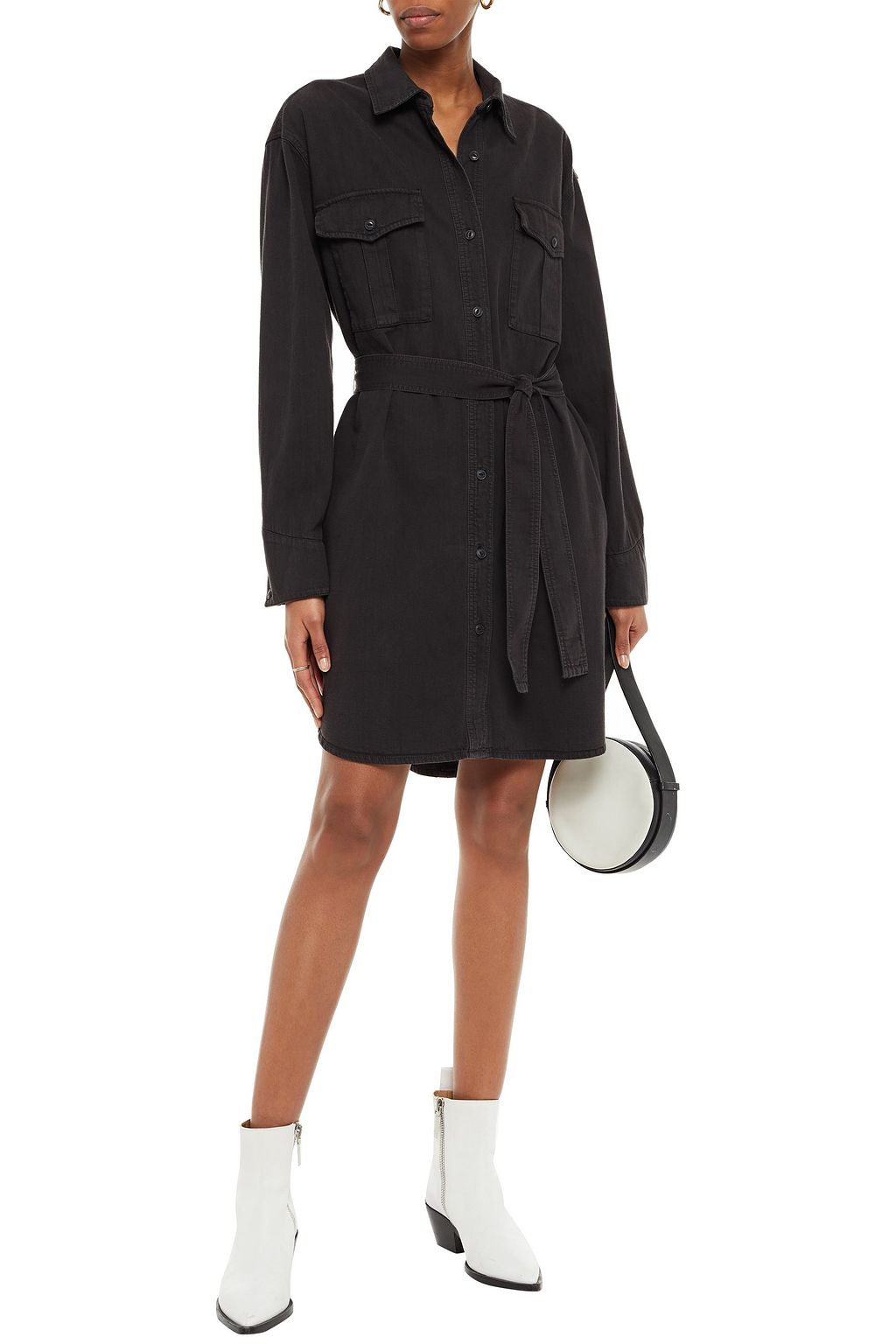 RAG & BONE Belted denim mini dress