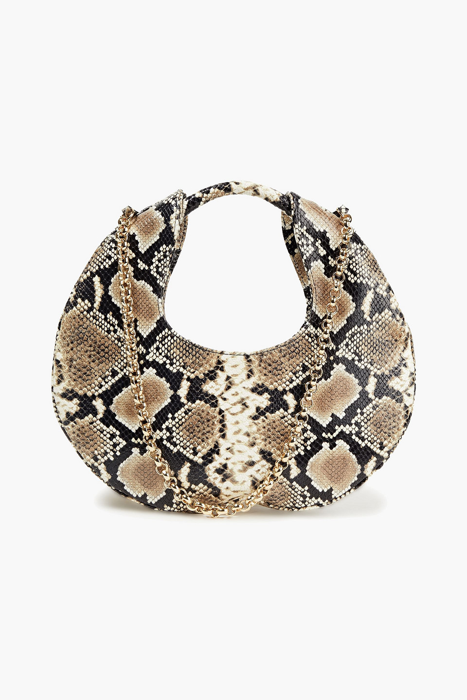 Lune Snake-effect Leather Shoulder Bag