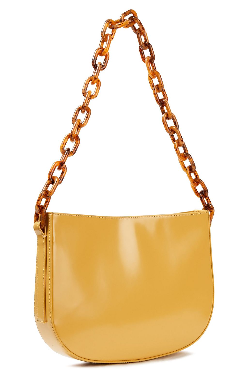 BY FAR Pelle glossed-leather shoulder bag