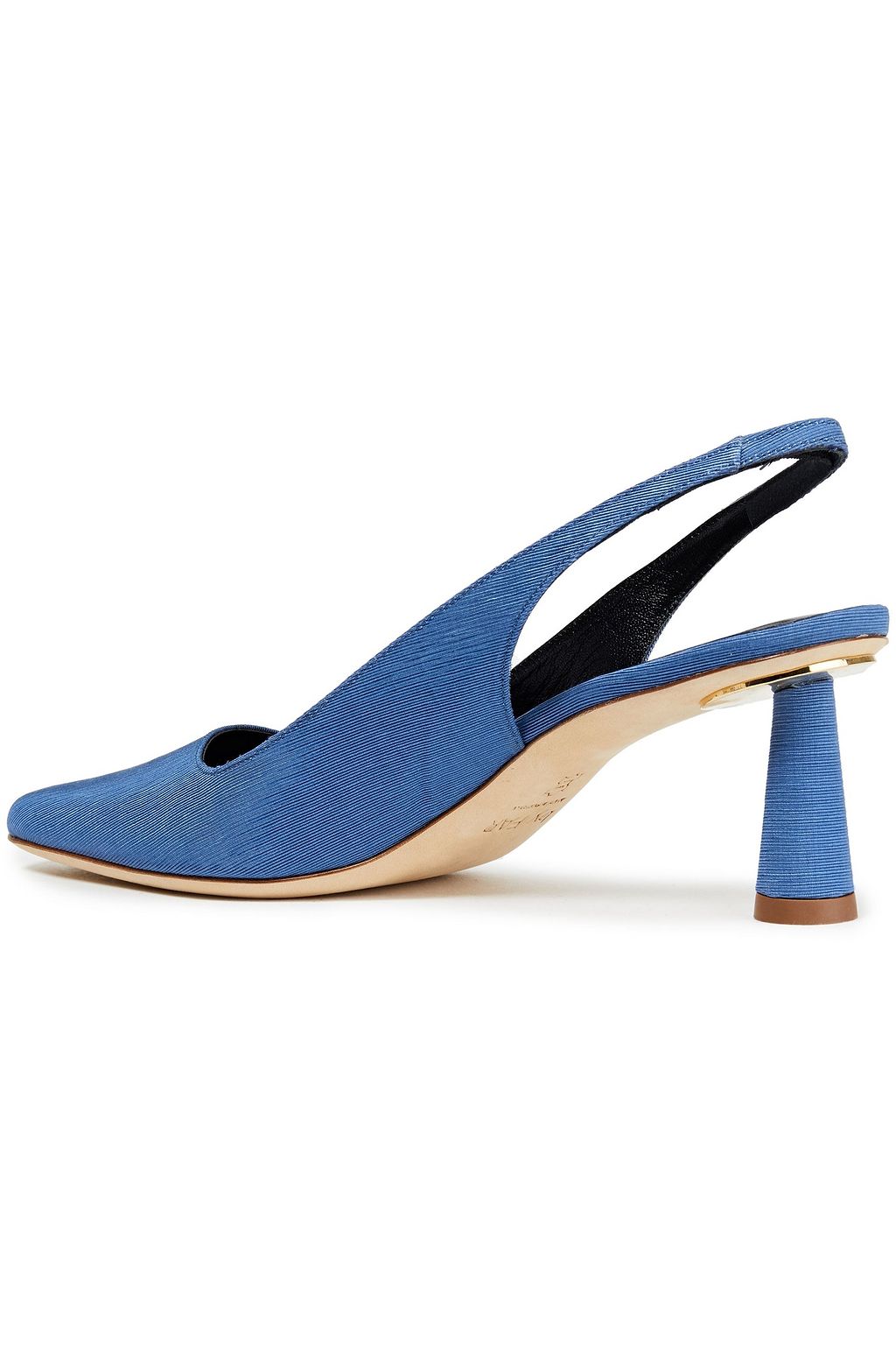 BY FAR Diana snake-effect leather slingback pumps