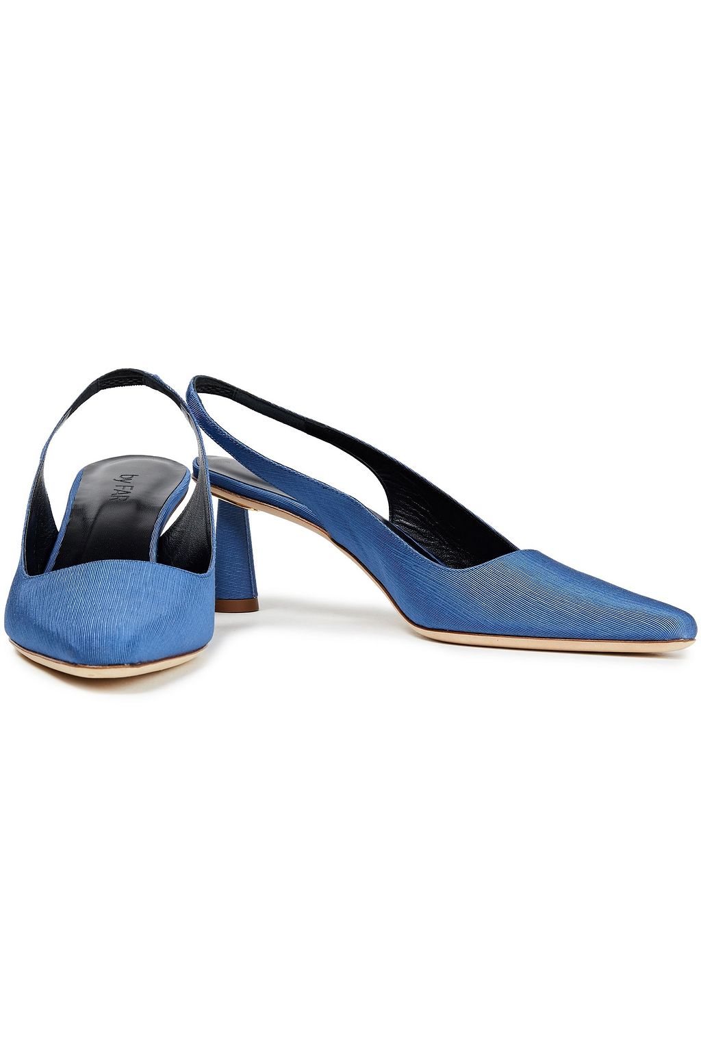 BY FAR Diana snake-effect leather slingback pumps