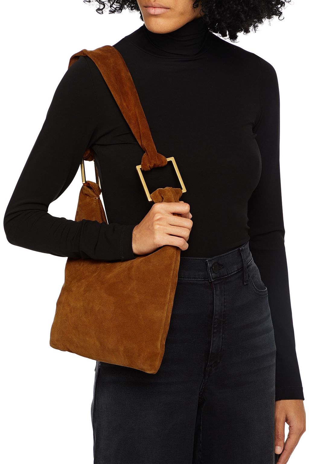 brown suede bag