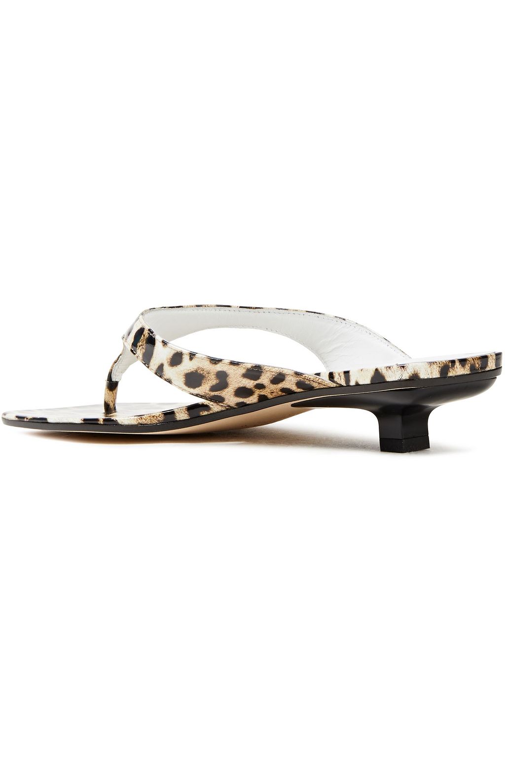 BY FAR Jack leopard-print patent-leather mules