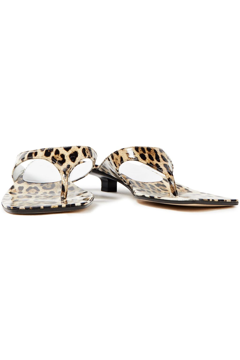 BY FAR Jack leopard-print patent-leather mules