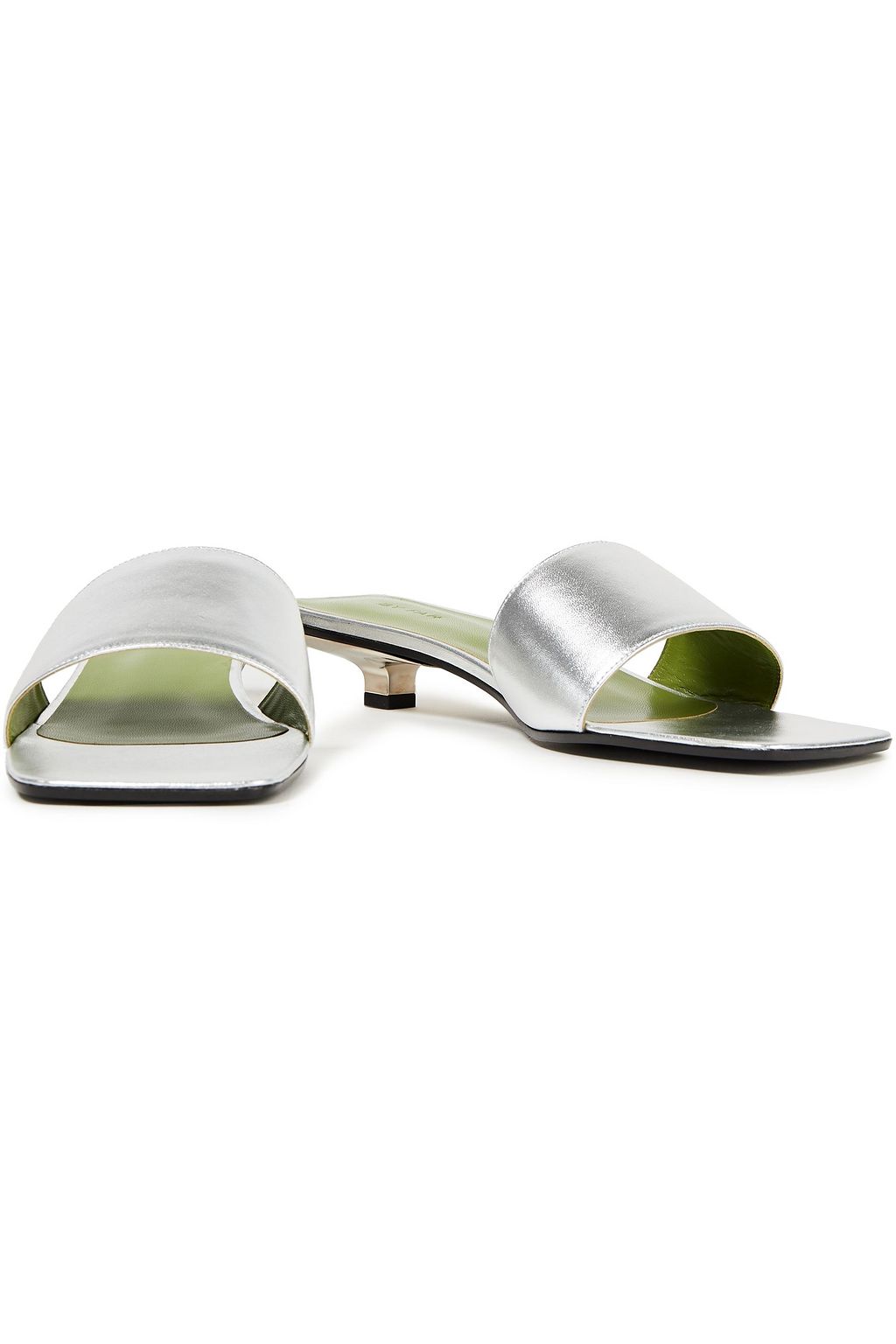 BY FAR Ceni metallic leather mules