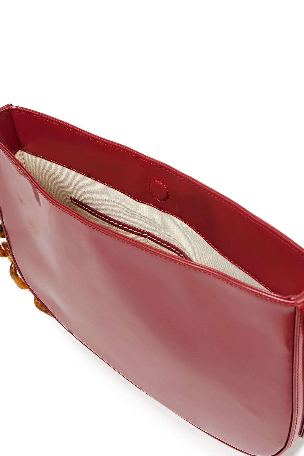BY FAR Pelle glossed-leather shoulder bag