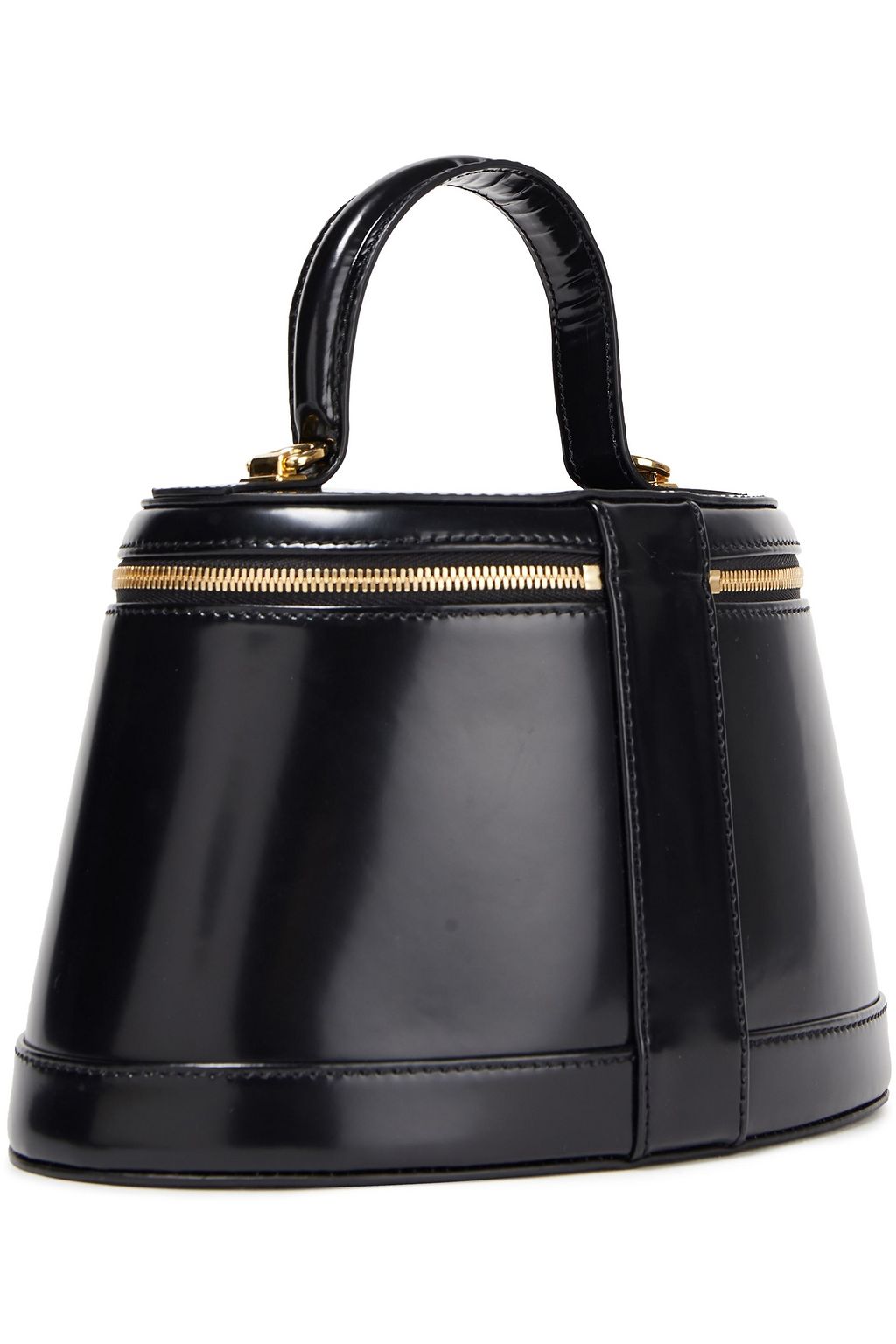 BY FAR Annie glossed-leather tote