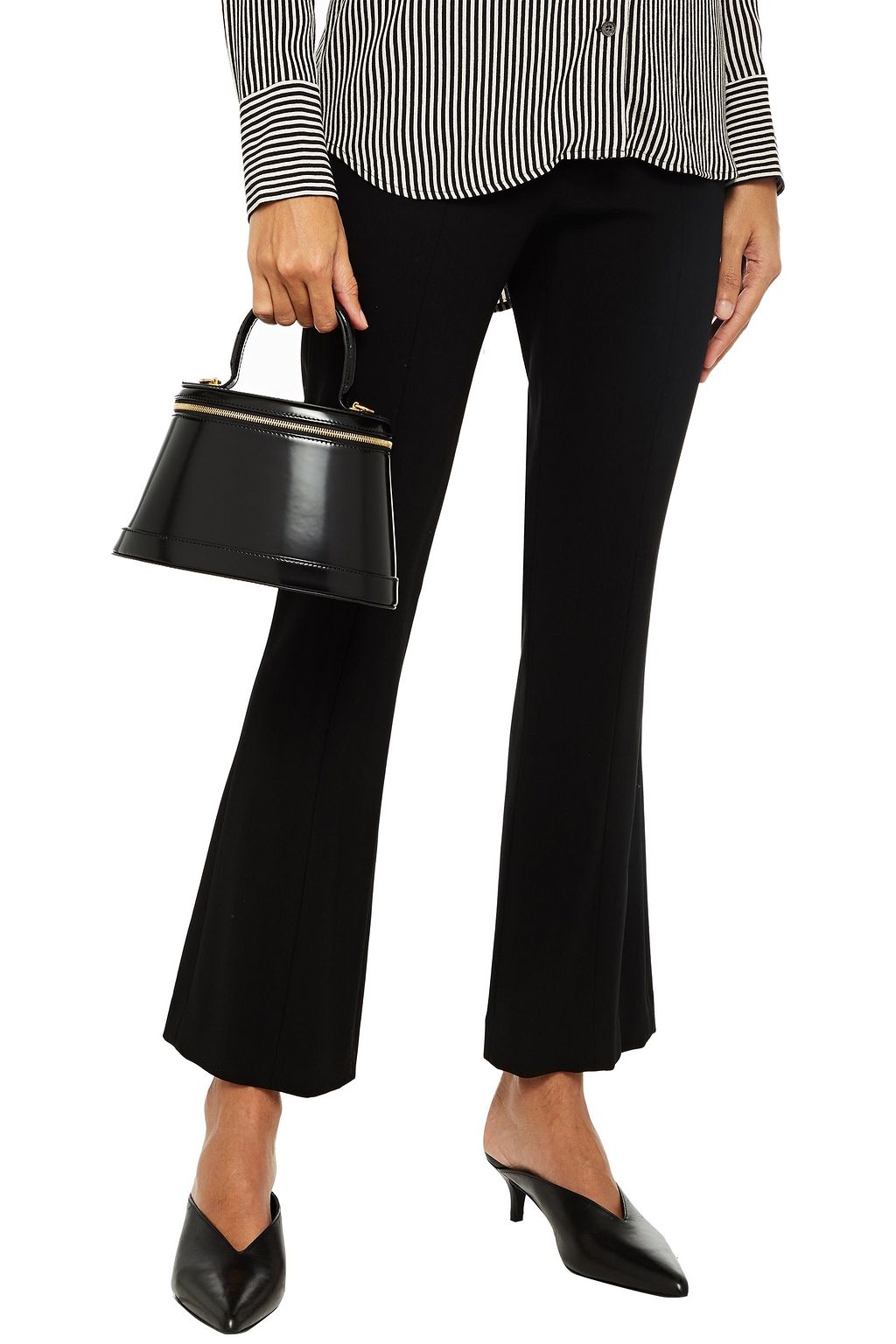 BY FAR Annie glossed-leather tote