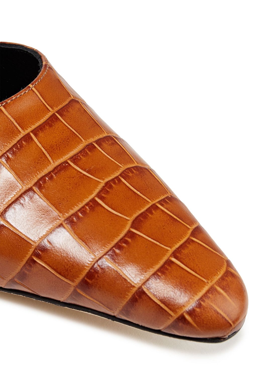 BY FAR Lex croc-effect leather and PVC pumps