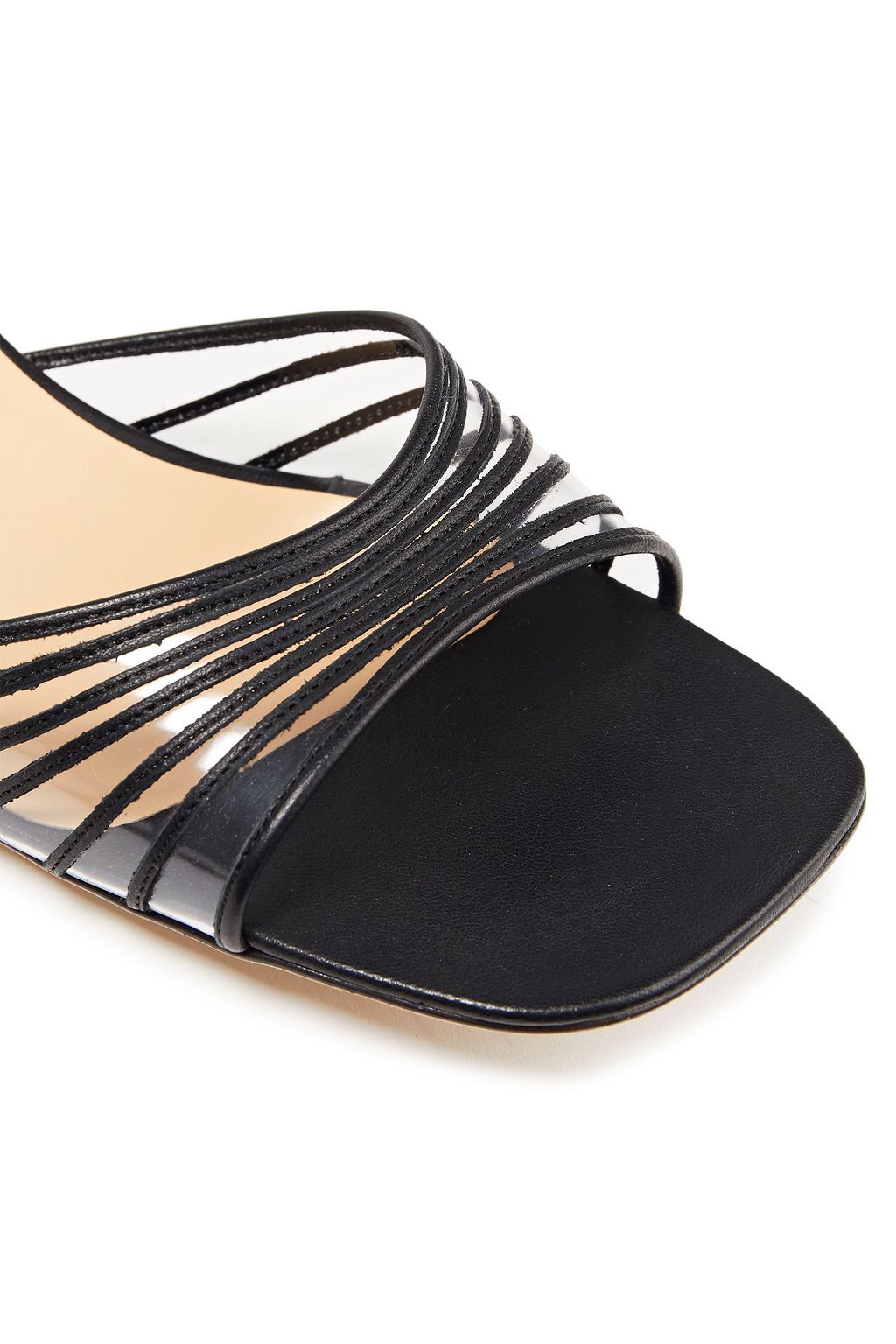 BY FAR Anna leather and PVC sandals