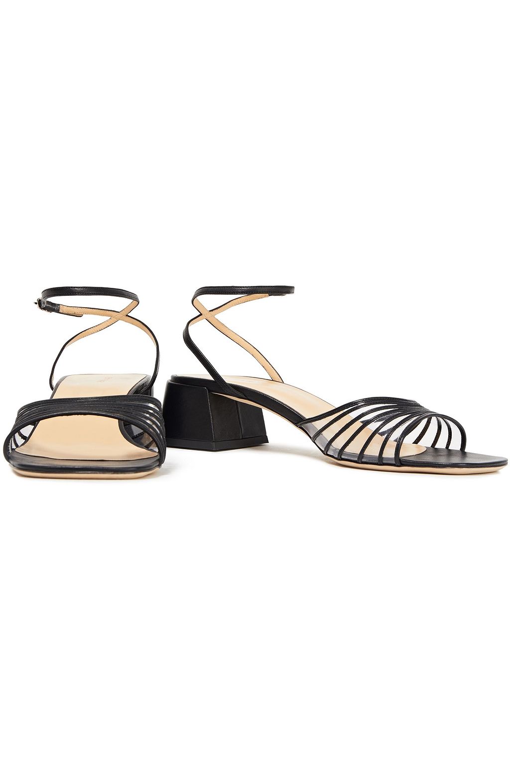 BY FAR Anna leather and PVC sandals
