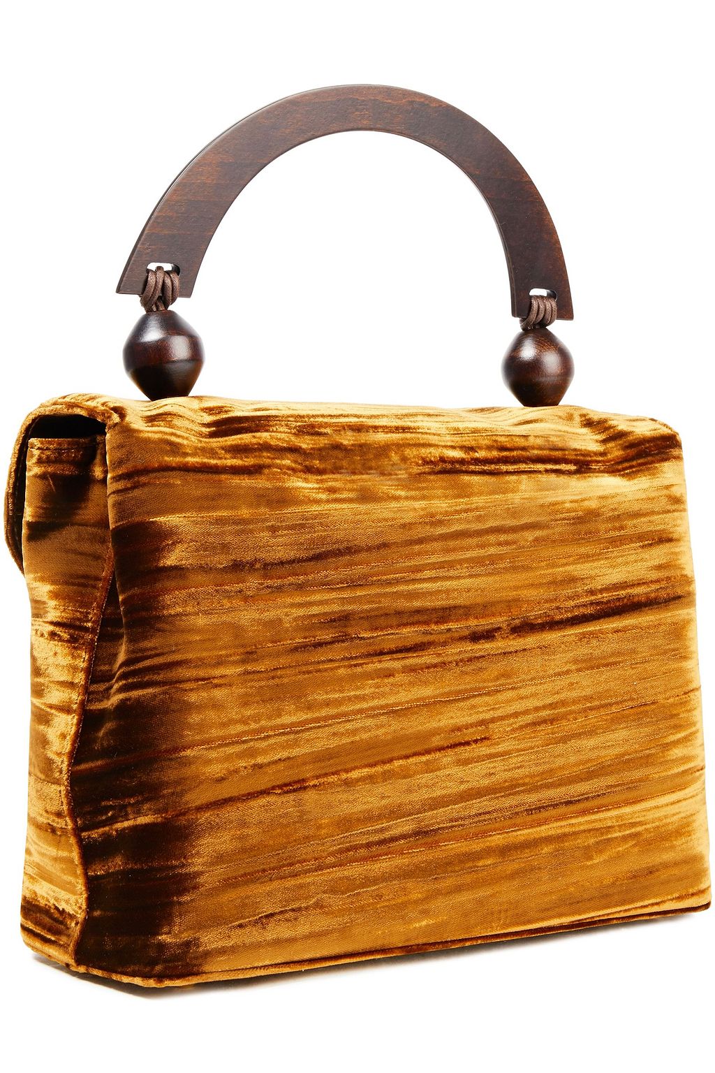 BY FAR Wood and velvet tote