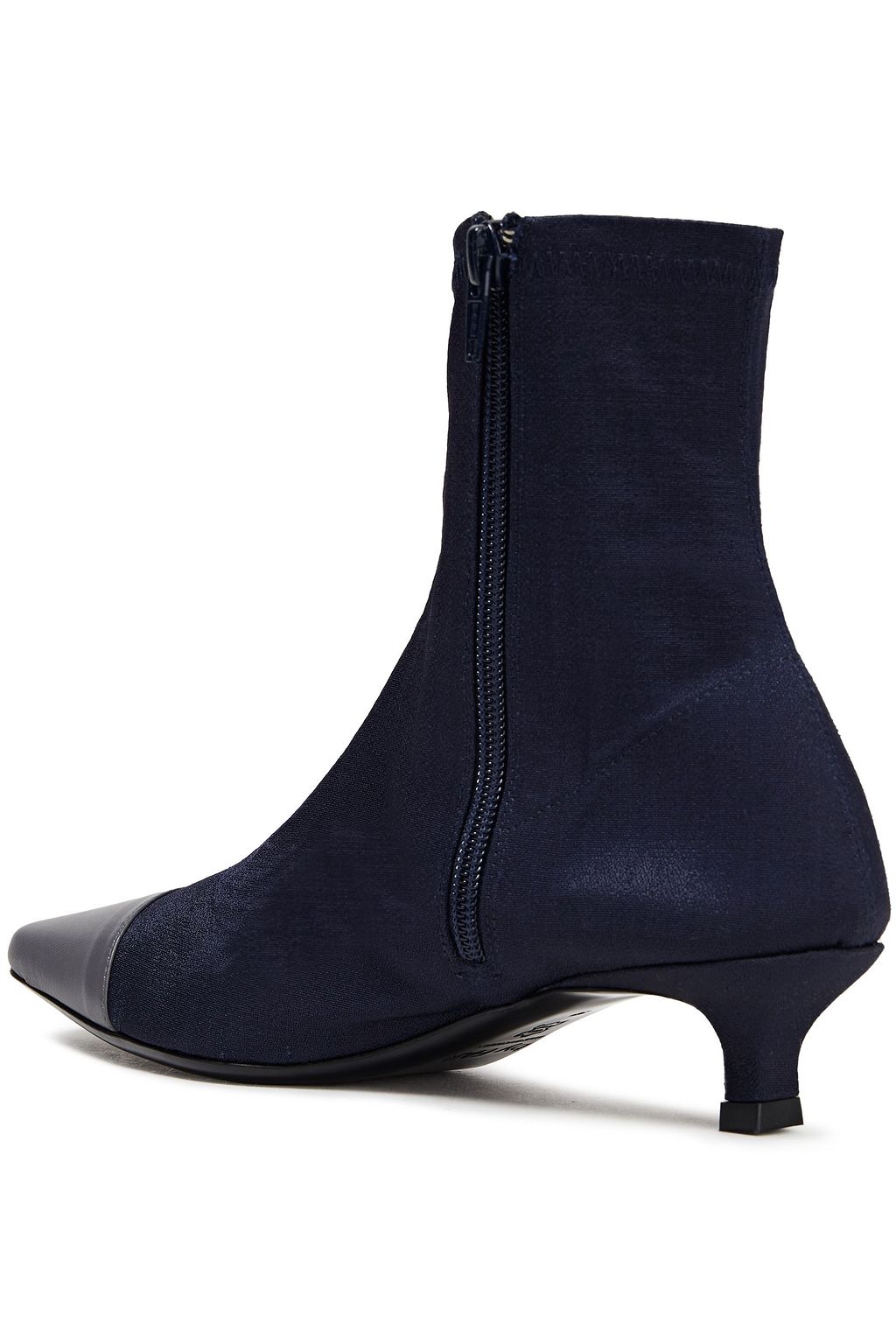 BY FAR Karl metallic faille and suede sock boots