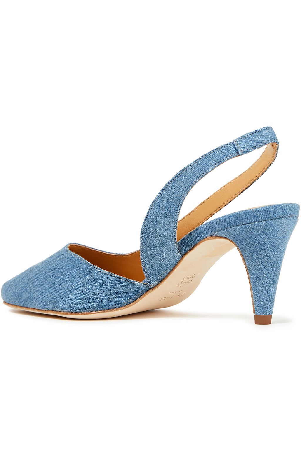 BY FAR Lauren denim slingback pumps