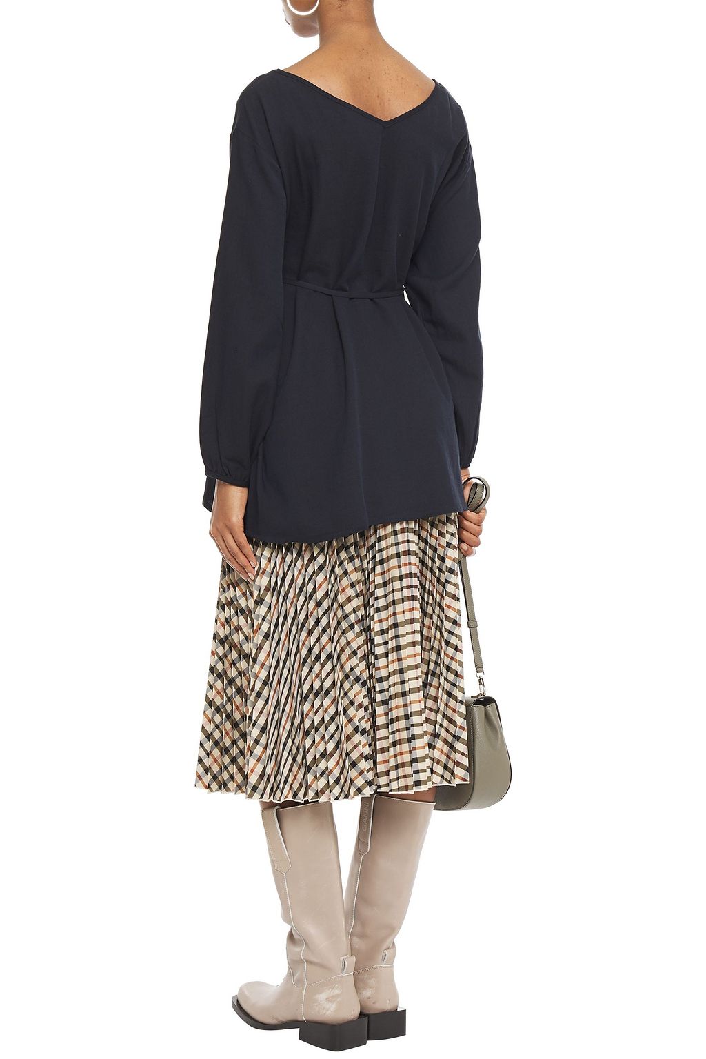 Oversized cotton and wool-blend twill top - Thumbnail 3