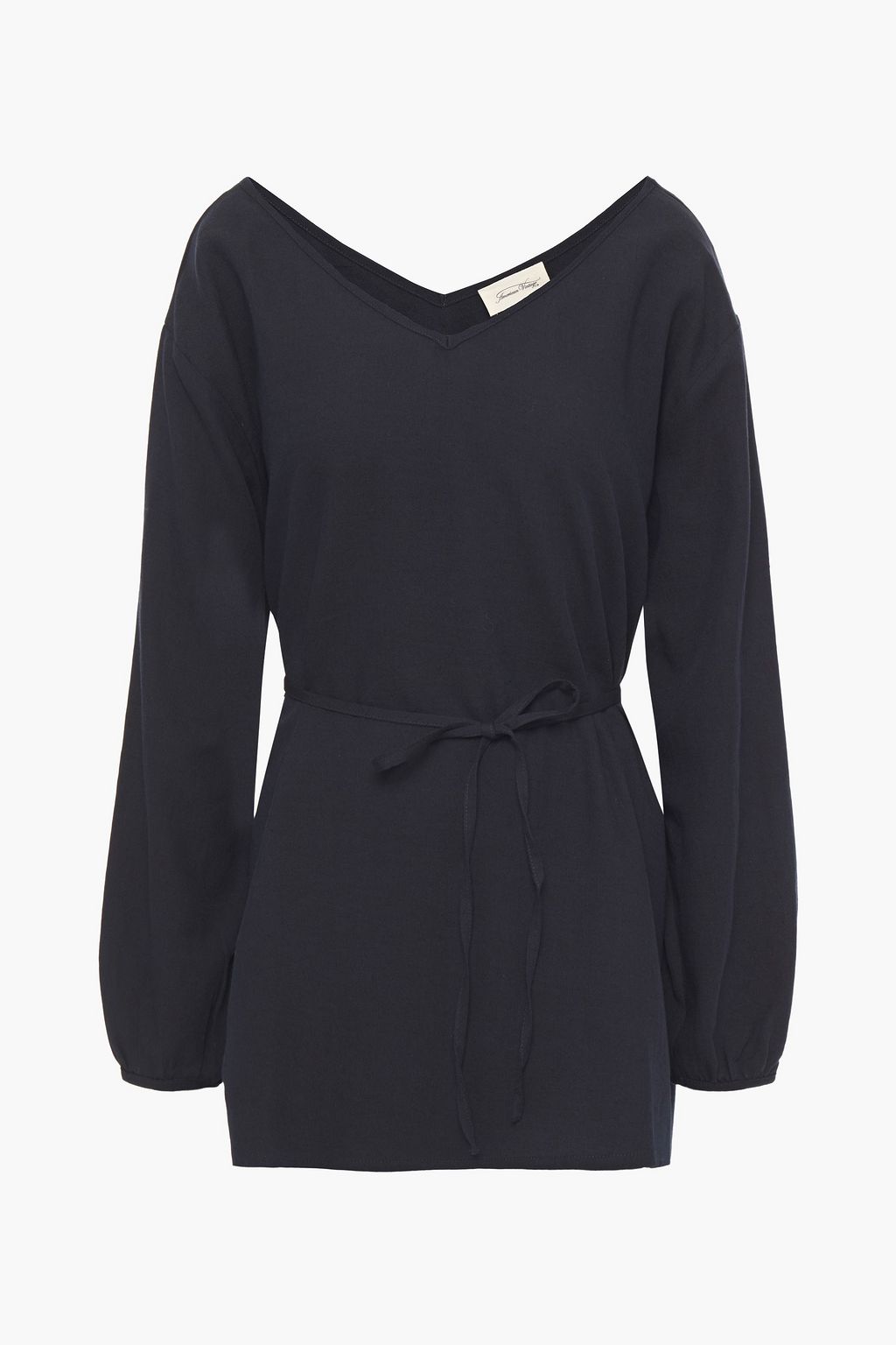 Oversized cotton and wool-blend twill top
