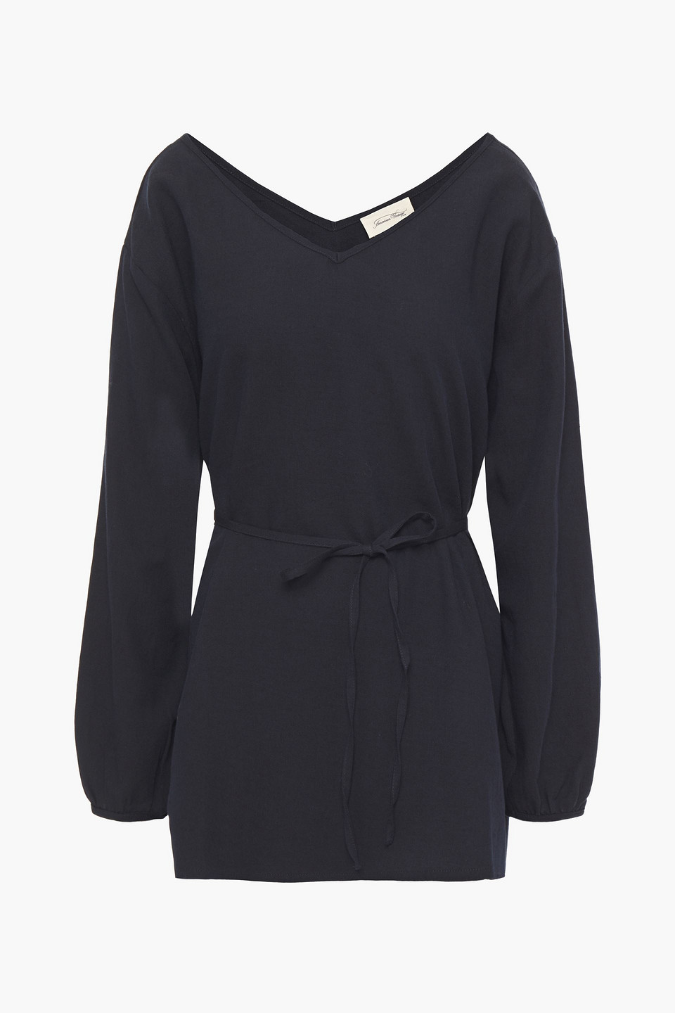 Oversized cotton and wool-blend twill top