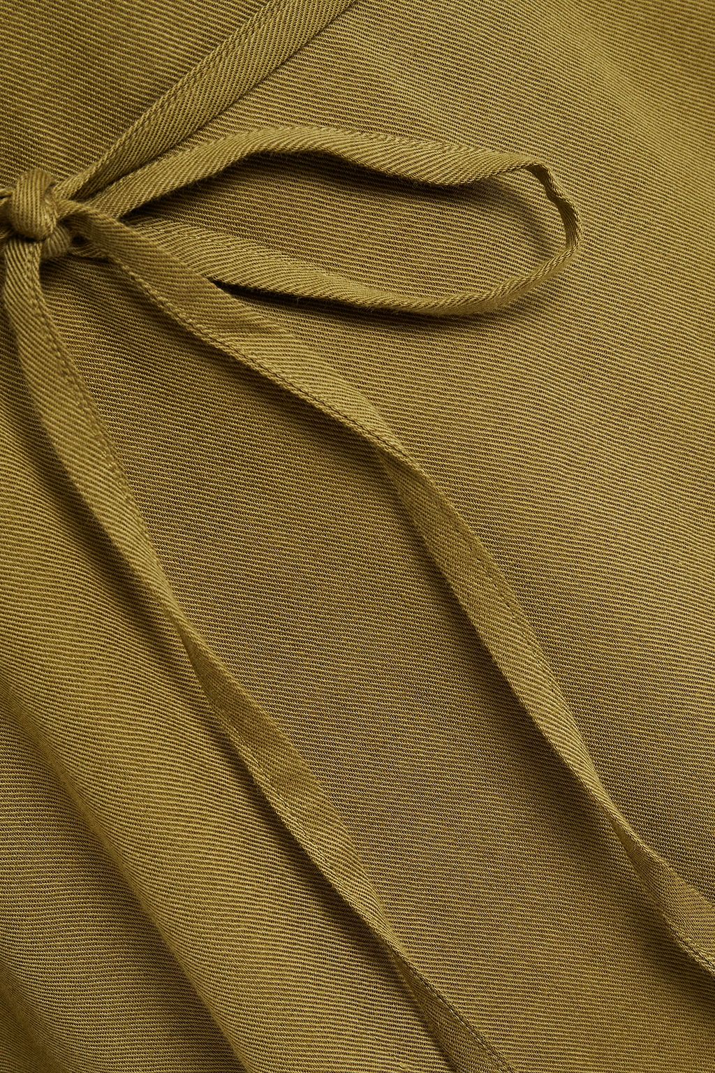 Belted cotton and wool-bend twill top - Thumbnail 4