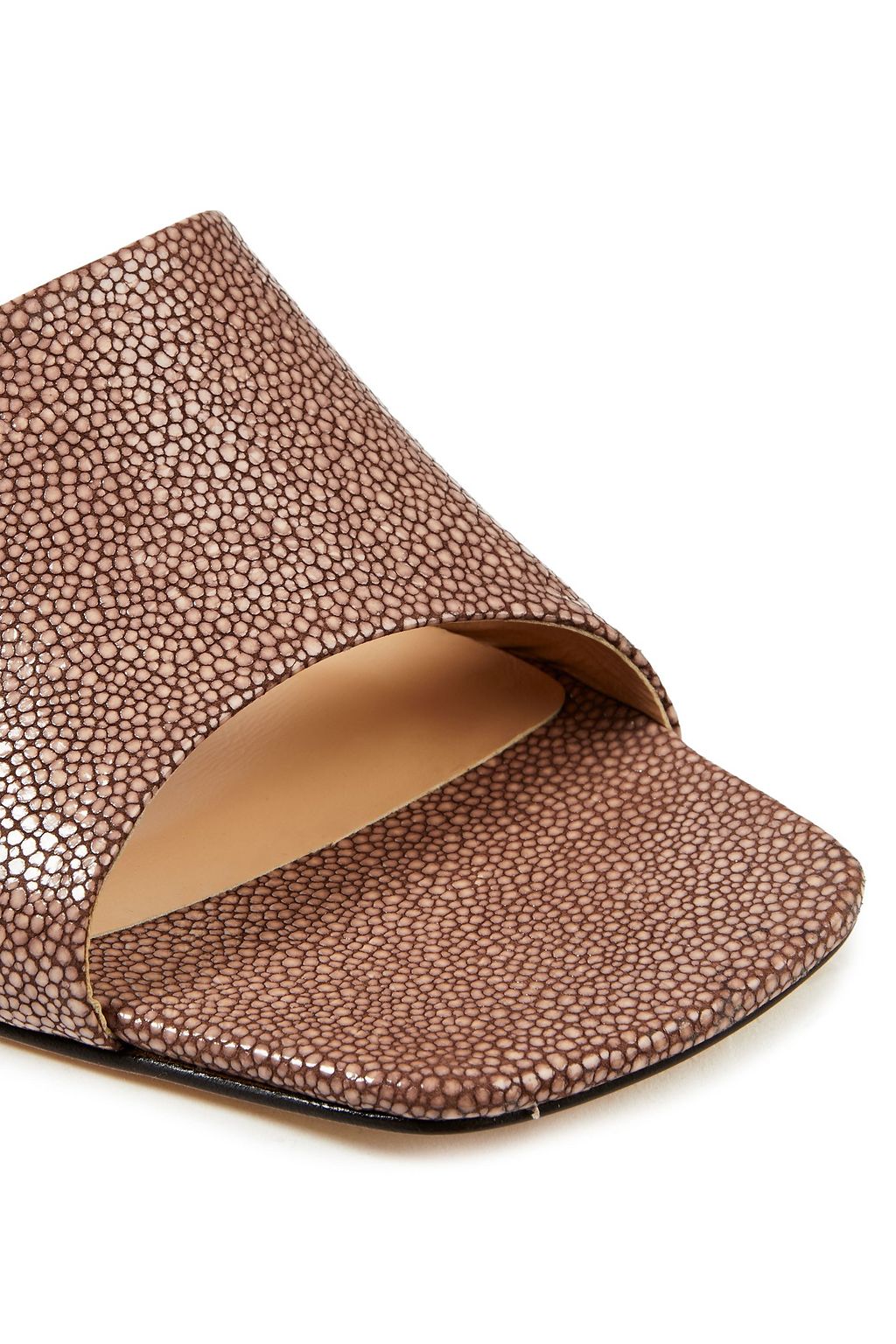 BY FAR Lily stingray-effect leather mules
