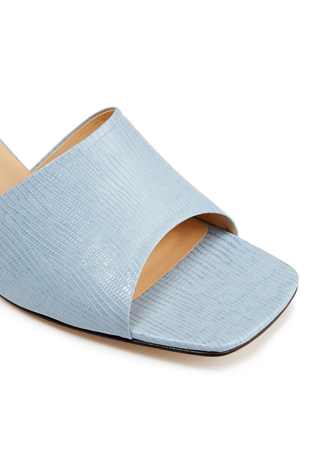 BY FAR Lily lizard-effect leather mules