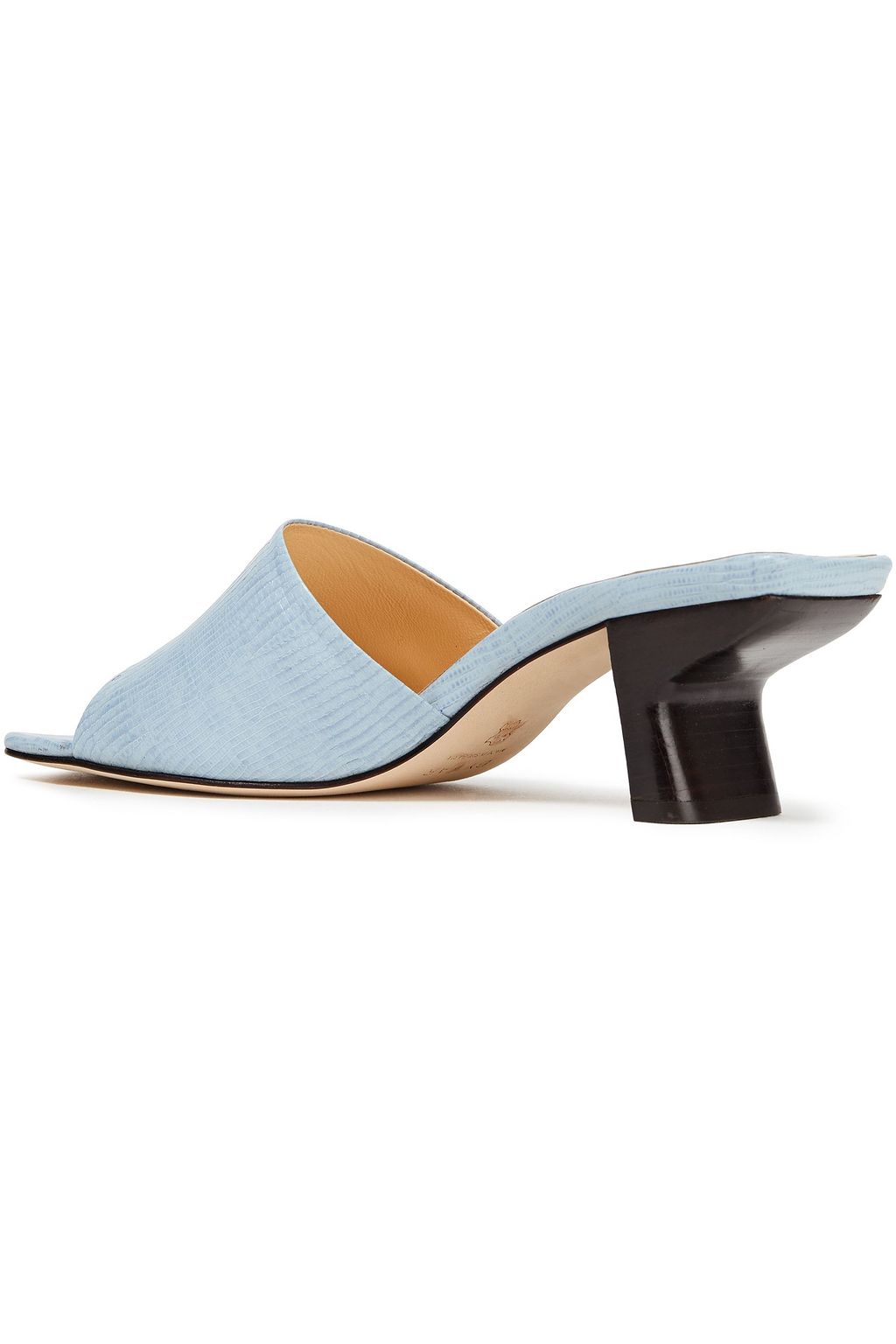 BY FAR Lily lizard-effect leather mules