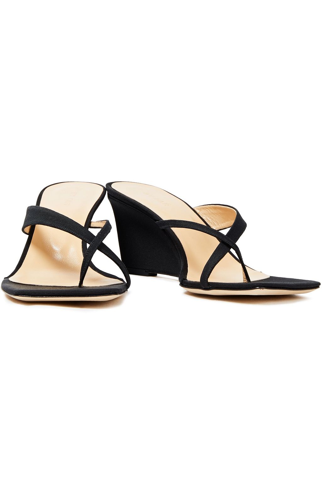 BY FAR Theresa grosgrain wedge mules