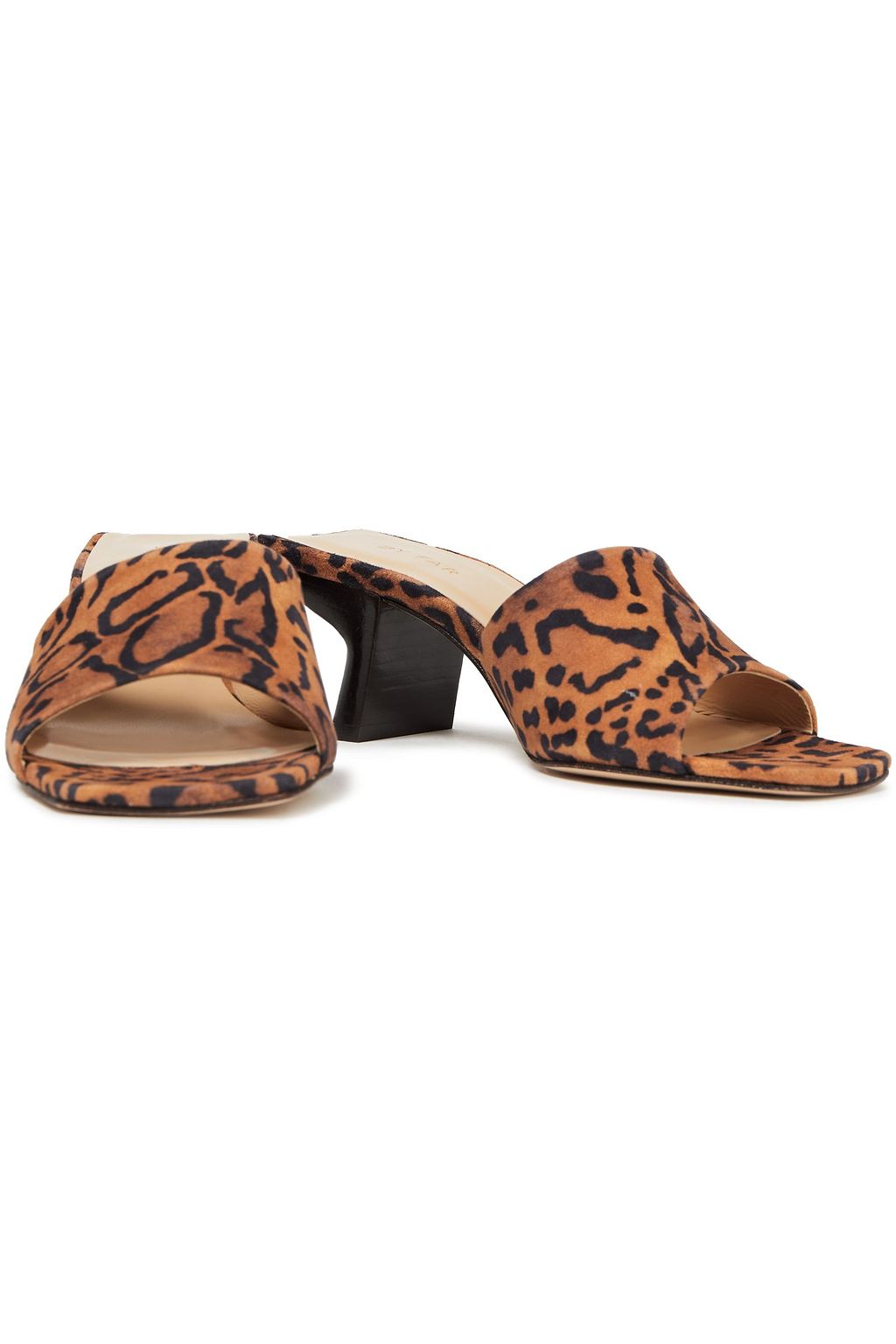 BY FAR Lily leopard-print suede mules