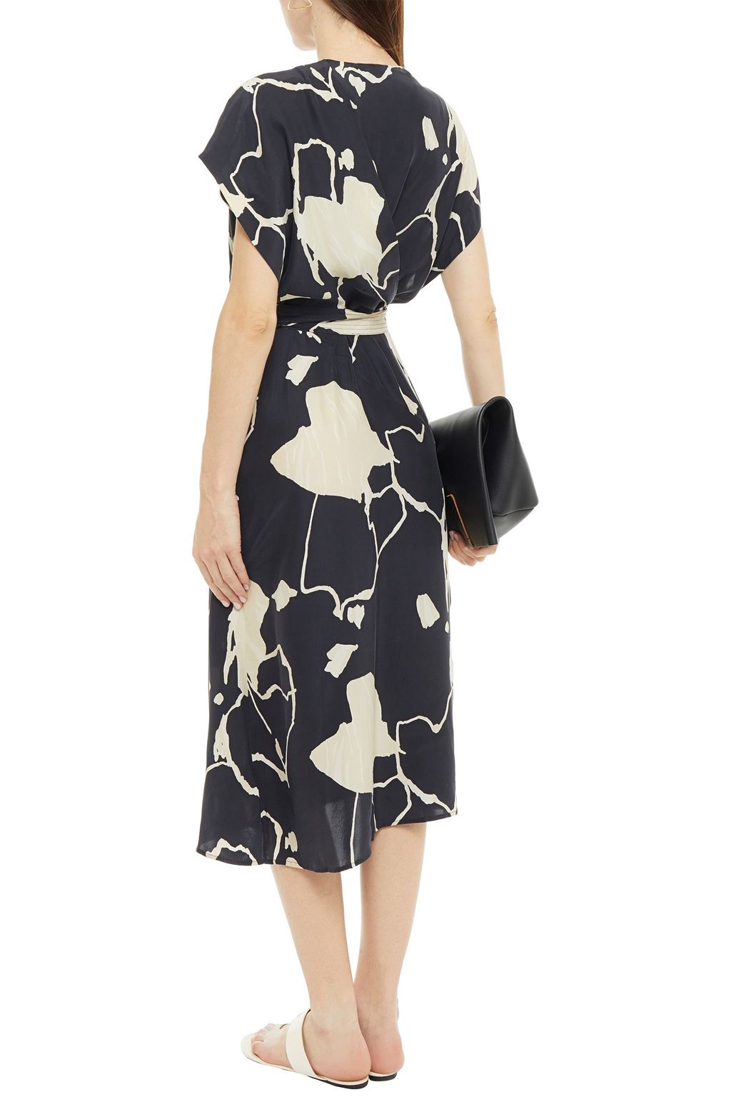 EQUIPMENT Wrap-effect printed silk crepe de chine midi dress