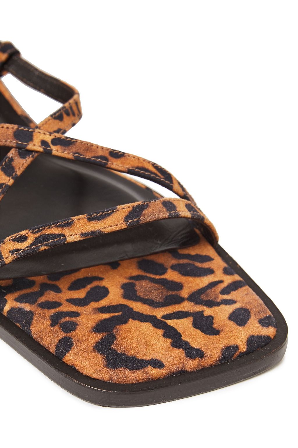 BY FAR Yumi leopard-print suede sandals