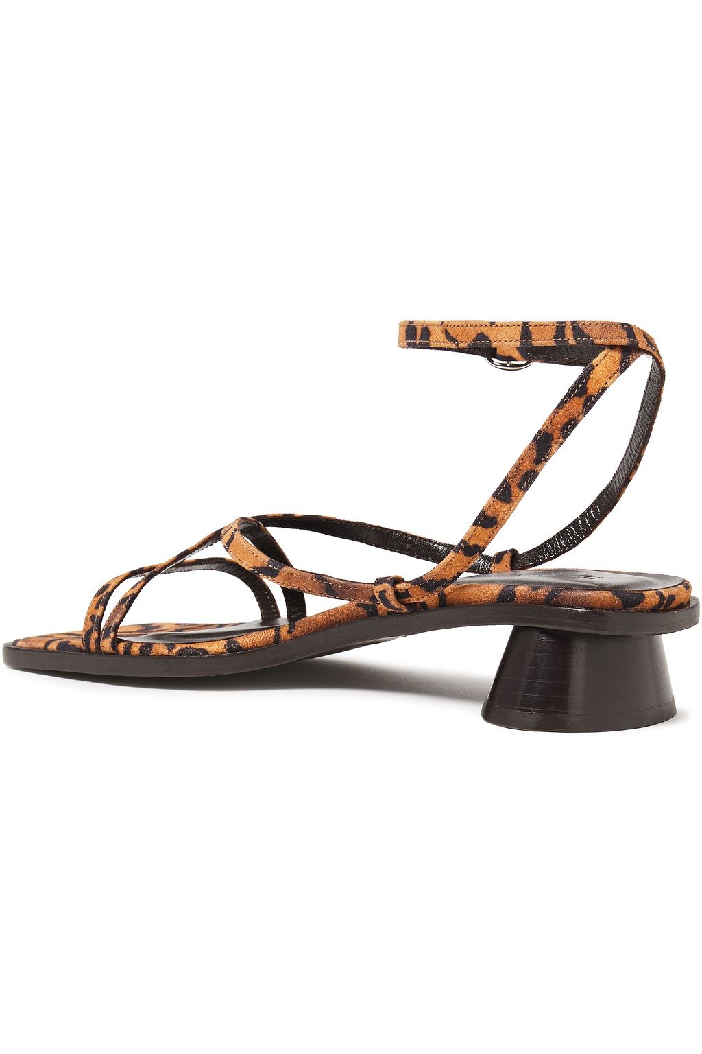 BY FAR Yumi leopard-print suede sandals