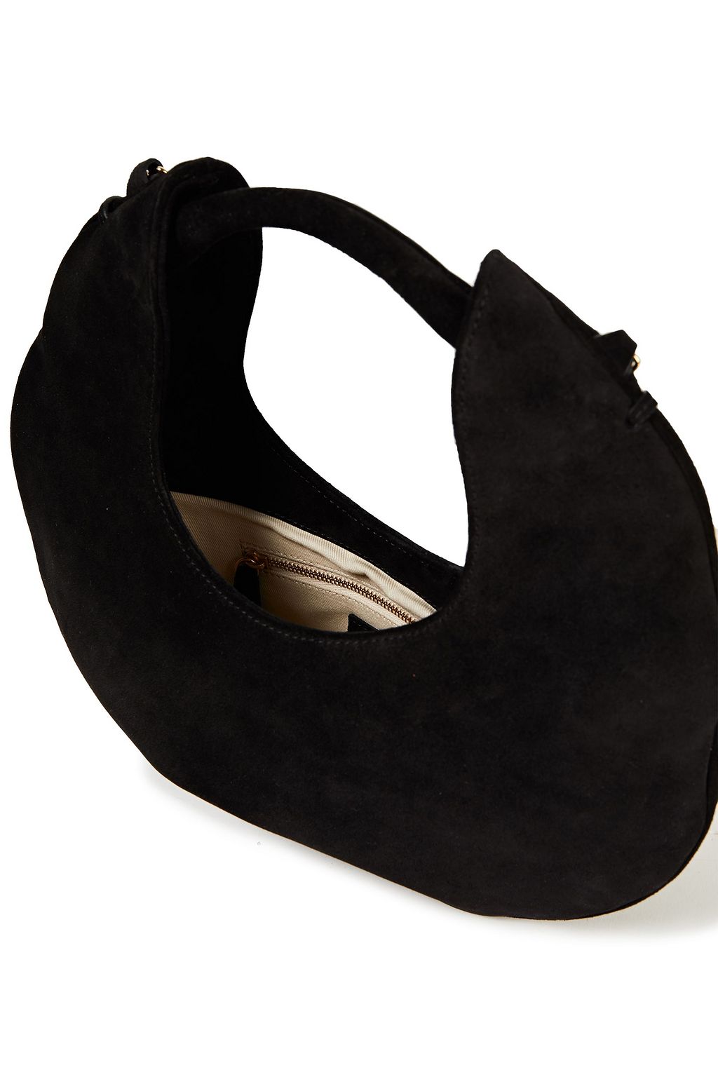 BY FAR Luna chain-trimmed suede shoulder bag